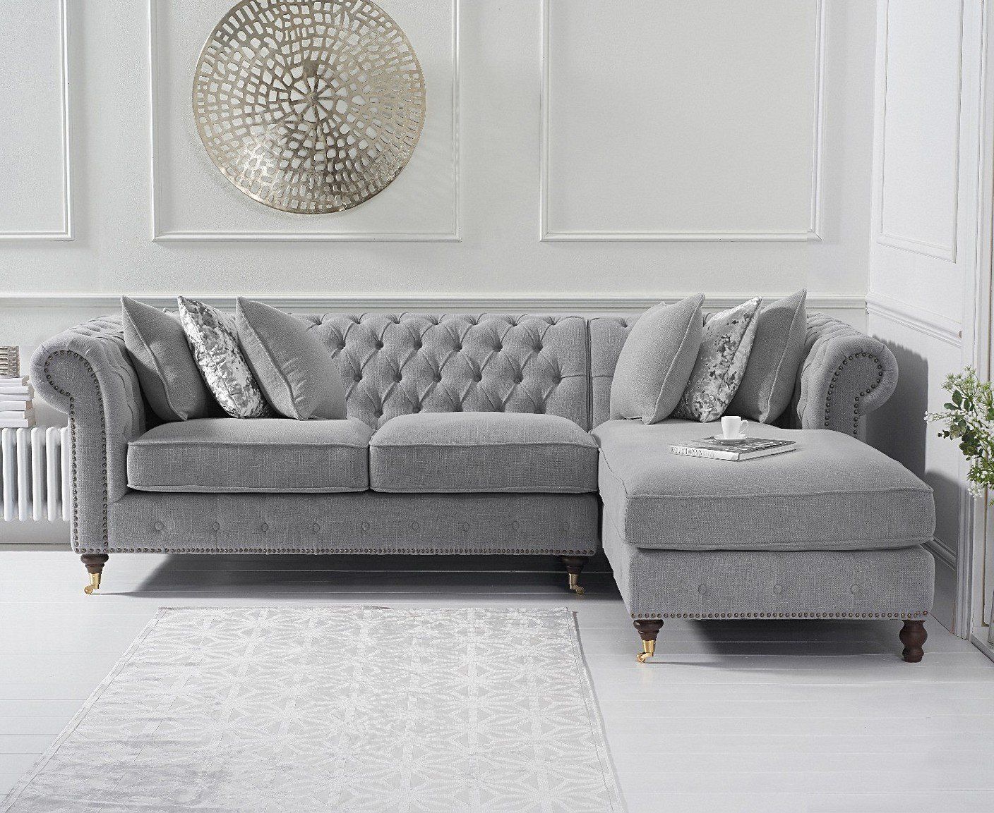 Most Recently Released Gray Linen Sofas Inside Fiona Medium Grey Linen Left Facing Chaise Sofa (View 4 of 15)