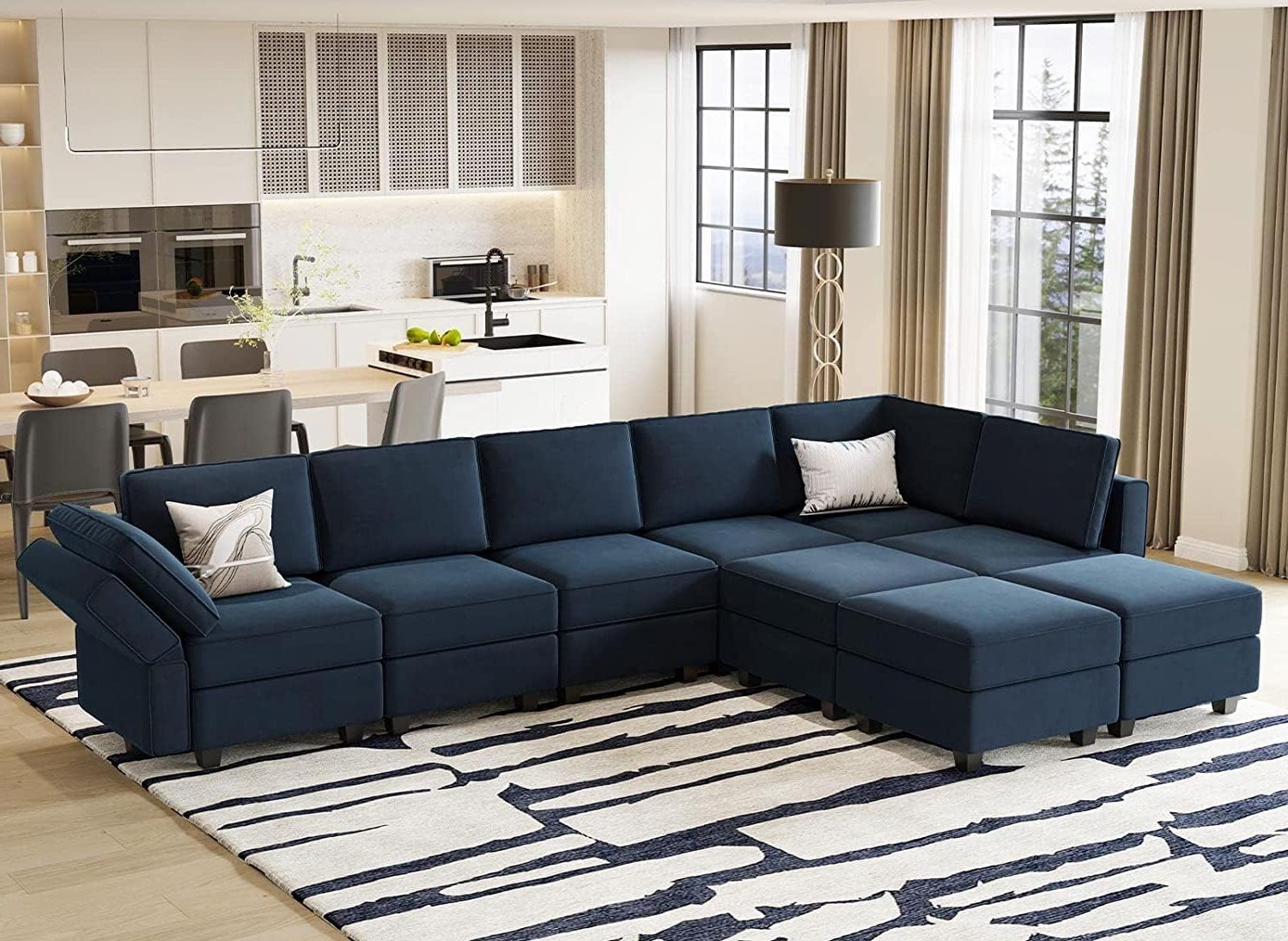Most Recently Released L Shape Couches With Reversible Chaises Throughout Amazon: Modular Sectional Sofa Couch With Reversible Double Chaises (Photo 10 of 15)