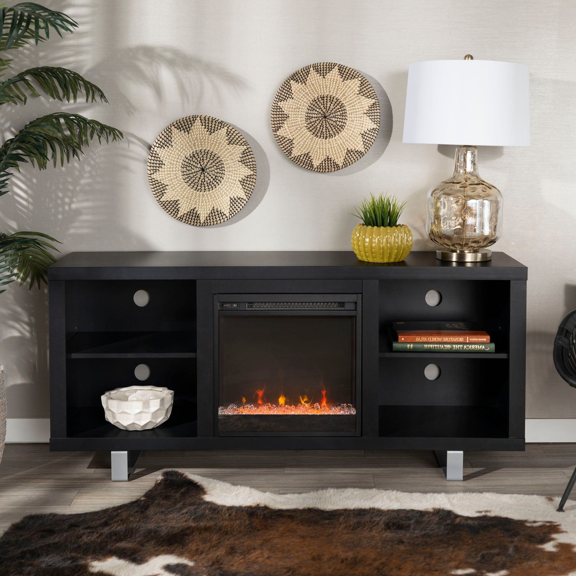 Most Recently Released Middlebrook Designs 58" Modern Fireplace Tv Stand Console – Walmart Within Modern Fireplace Tv Stands (Photo 6 of 15)