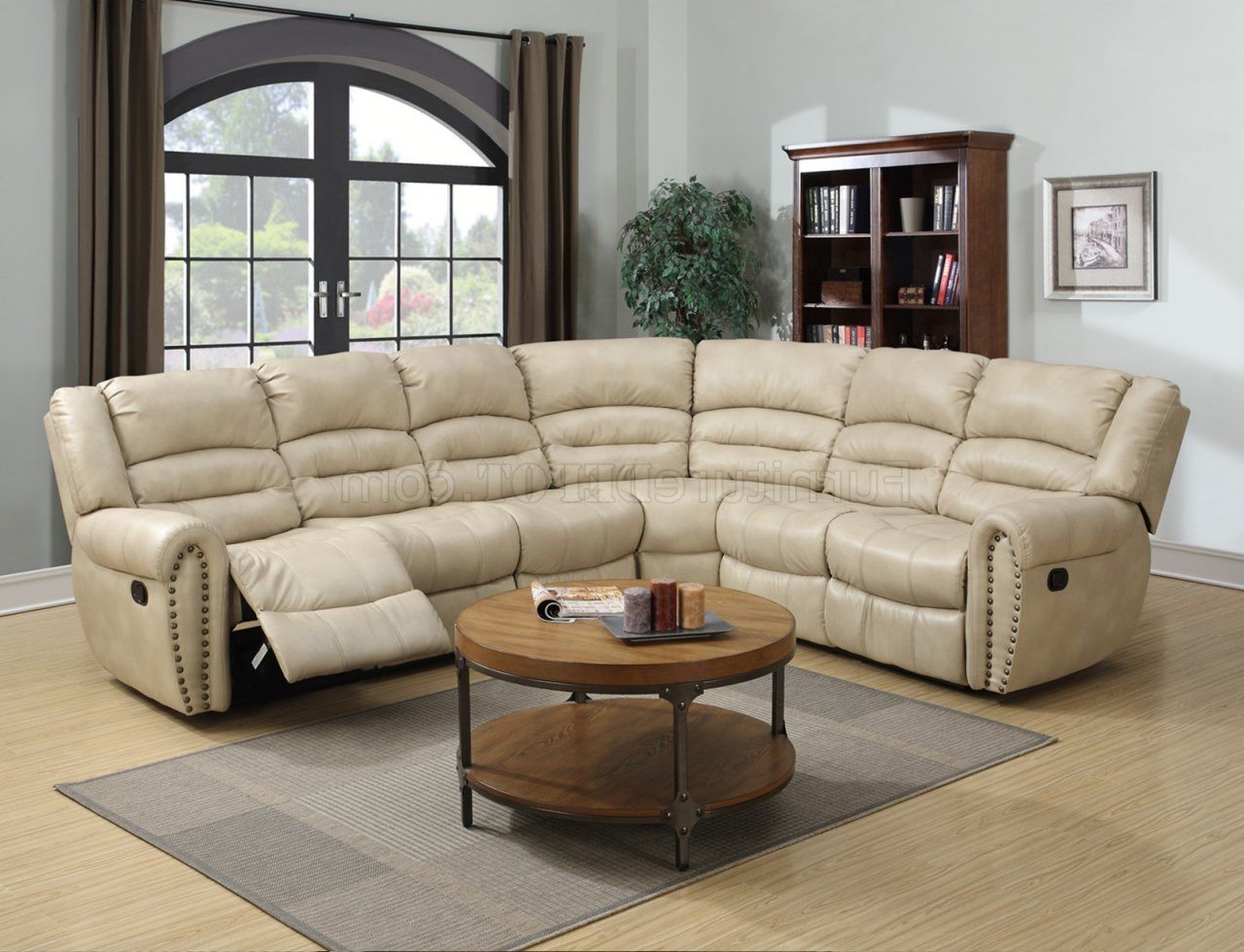 Most Recently Released Small L Shaped Sectional Sofas In Beige Within G687 Motion Sectional Sofa In Beige Bonded Leatherglory (View 7 of 15)