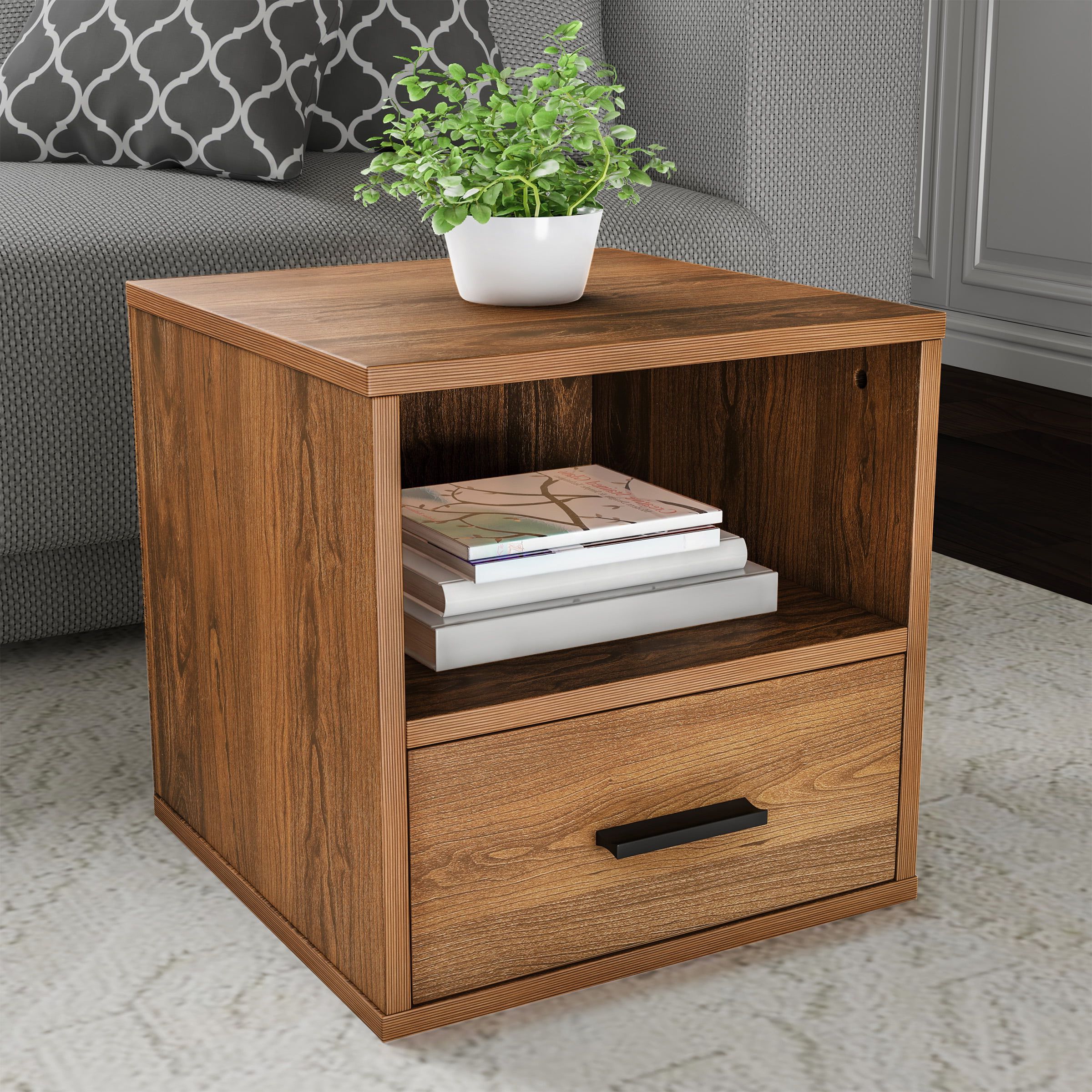 Most Recently Released Somerset Home Modular End Table With Drawer & Shelf (brown) – Walmart Pertaining To Freestanding Tables With Drawers (Photo 1 of 15)
