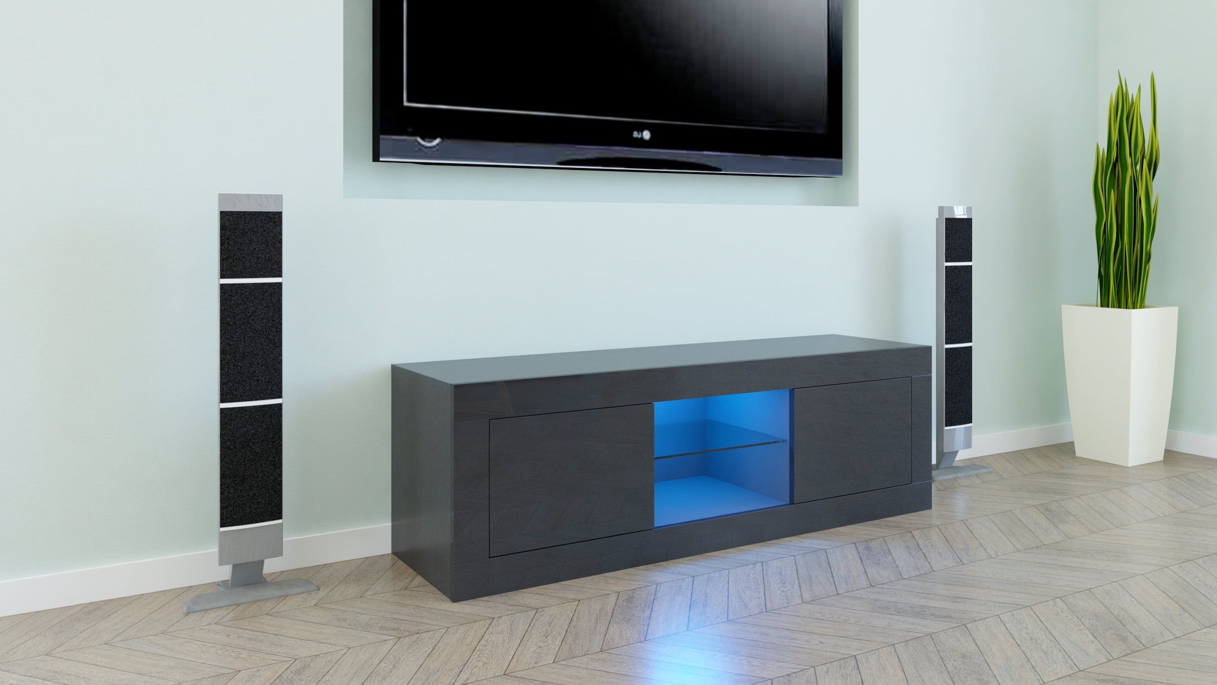 Most Recently Released Tv Stands With Lights Inside Ktaxon High Gloss Tv Stand With Led Lights,media Tv Console Table (Photo 9 of 15)