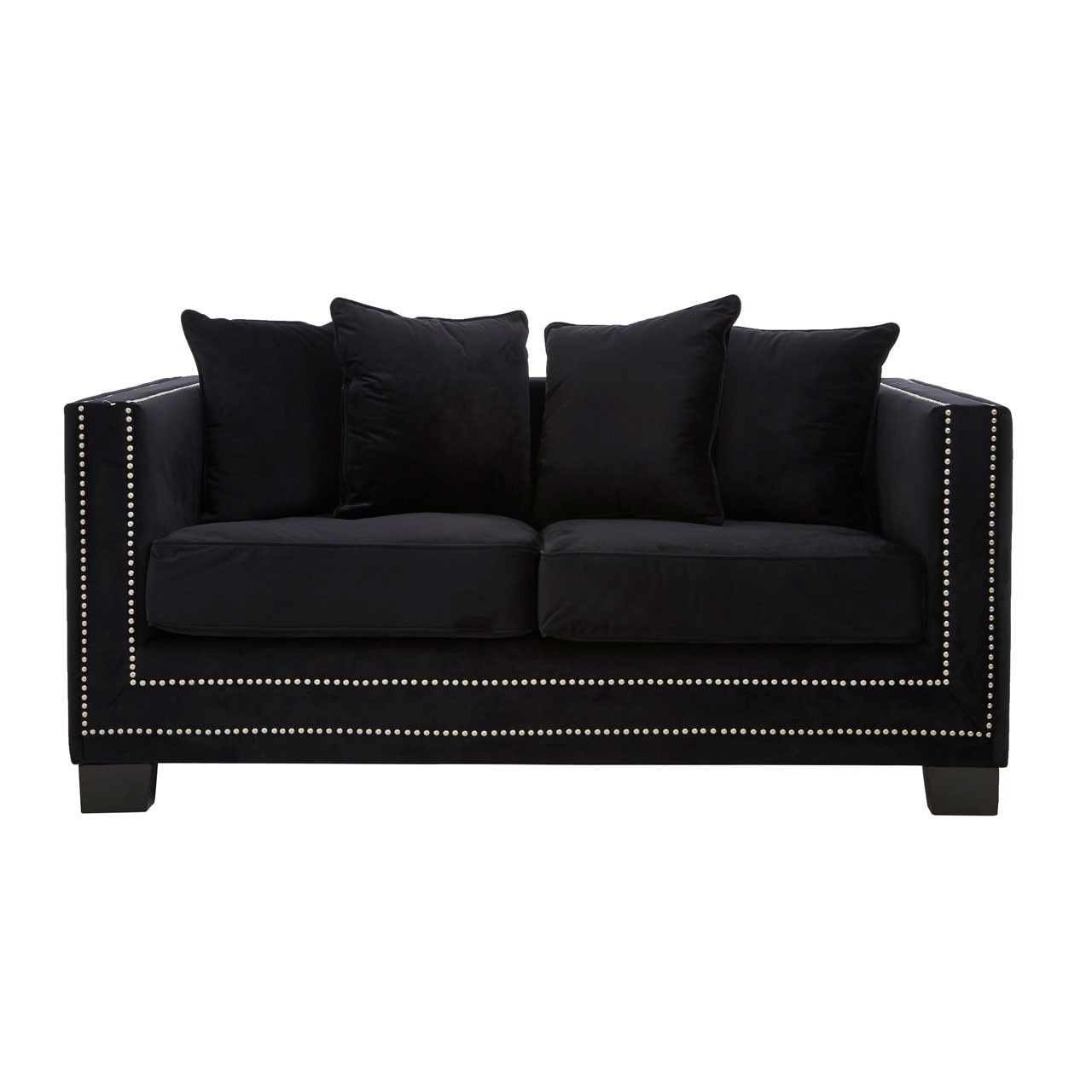 Most Up To Date Isabel 2 Seater Black Velvet Sofa Furniture – La Maison Chic Luxury Regarding 2 Seater Black Velvet Sofa Beds (View 6 of 15)