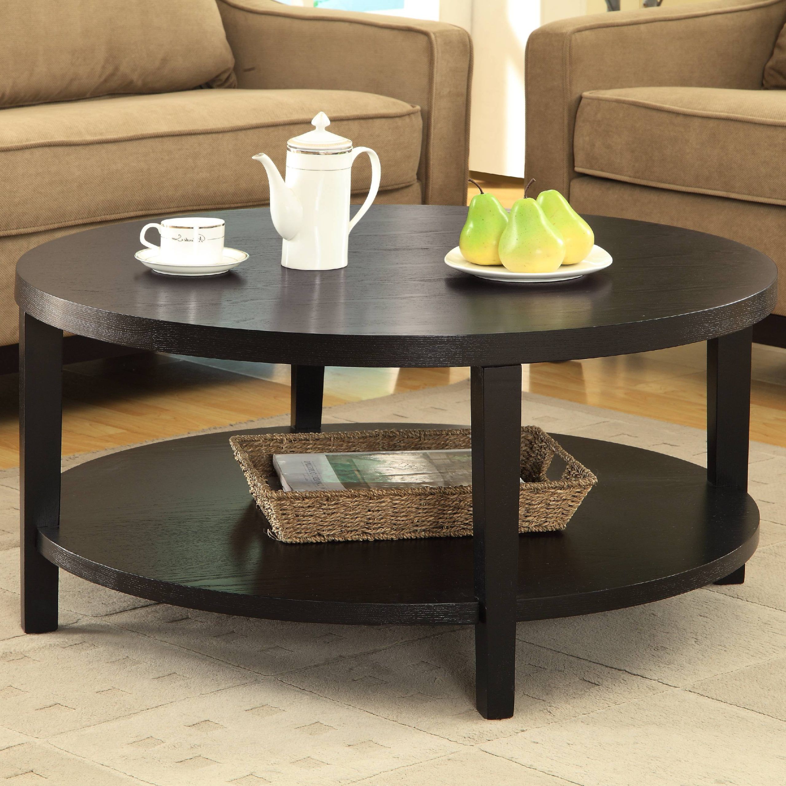 Most Up To Date Merge 36" Round Coffee Table – Walmart In Coffee Tables With Round Wooden Tops (Photo 7 of 15)