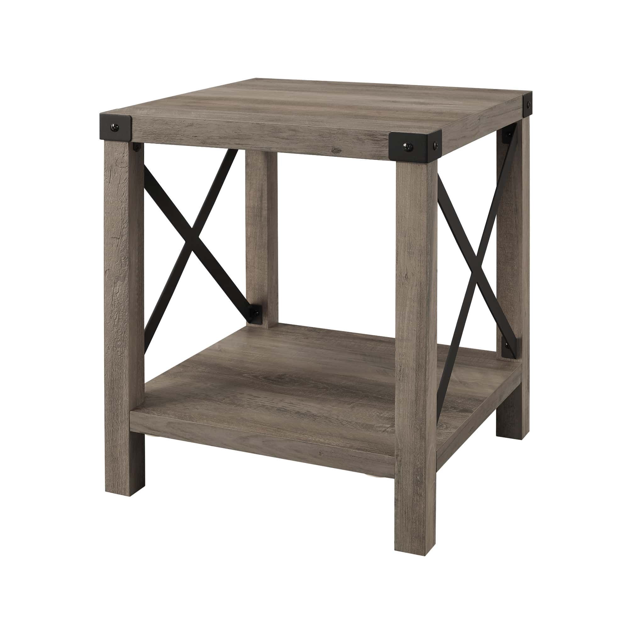 Most Up To Date Rustic Gray End Tables Regarding Rustic Grey End Tables : We Love The Large Size And The Open Bottom (Photo 14 of 15)