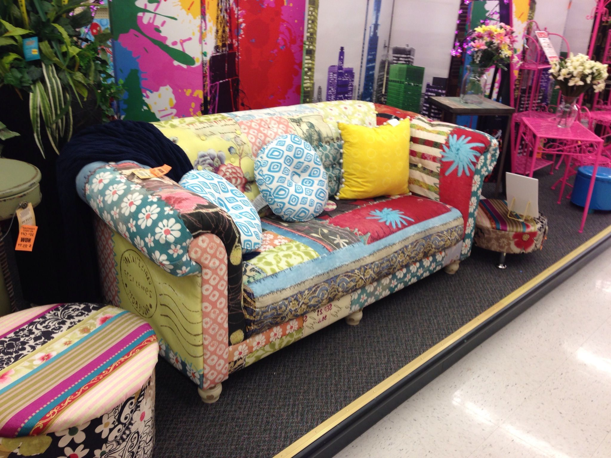 Multicolored Couch From Hobby Lobby. My Daughter Fell In Love With Within Latest Sofas In Multiple Colors (Photo 2 of 15)