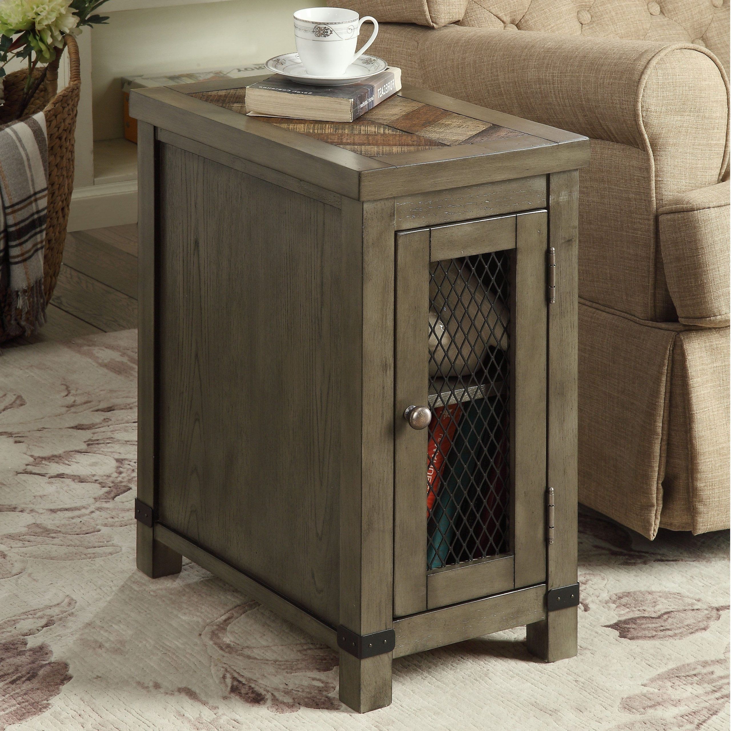 Nate Rustic Grey Charging Side Tablefoa (grey), Black, Furniture Of Pertaining To Famous Rustic Gray End Tables (Photo 3 of 15)