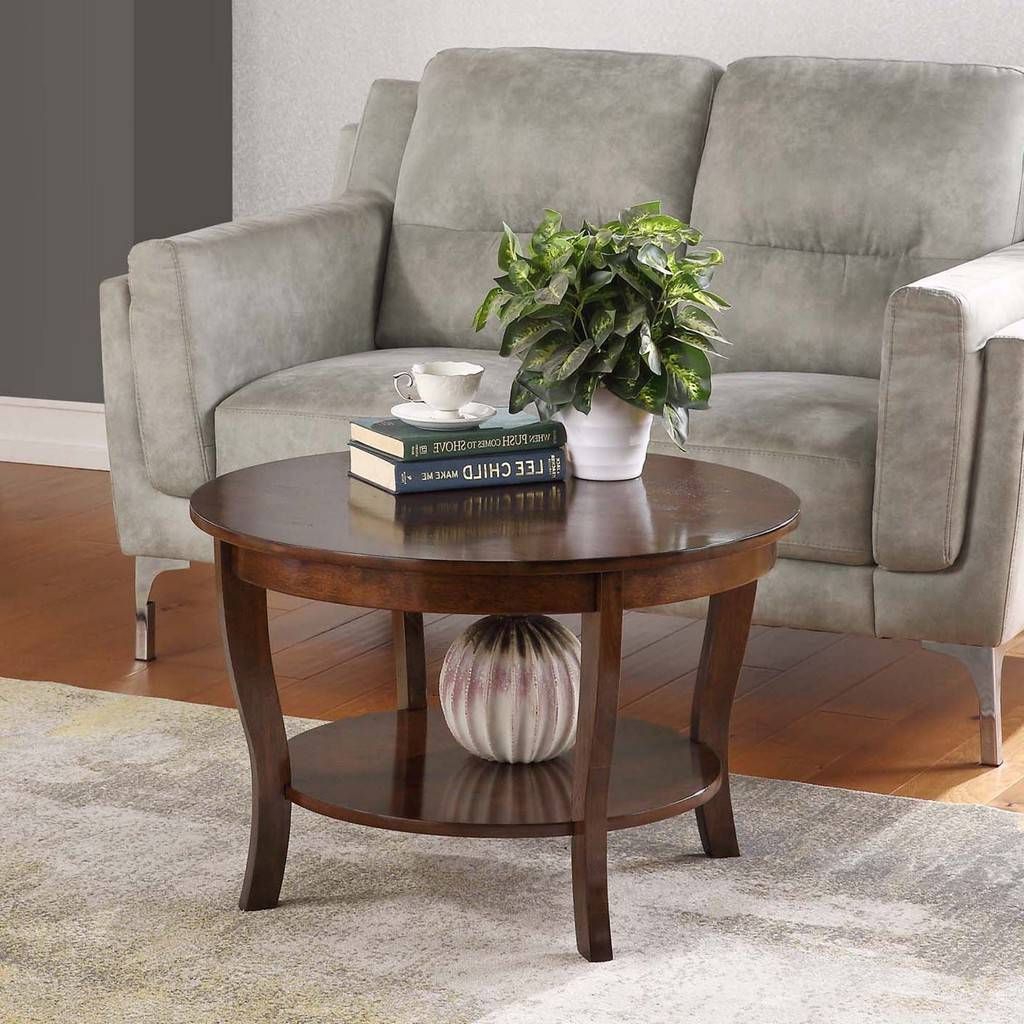 Newest American Heritage Round Coffee Tables Inside American Heritage Round Coffee Table In Espresso – Convenience Concepts (View 3 of 15)