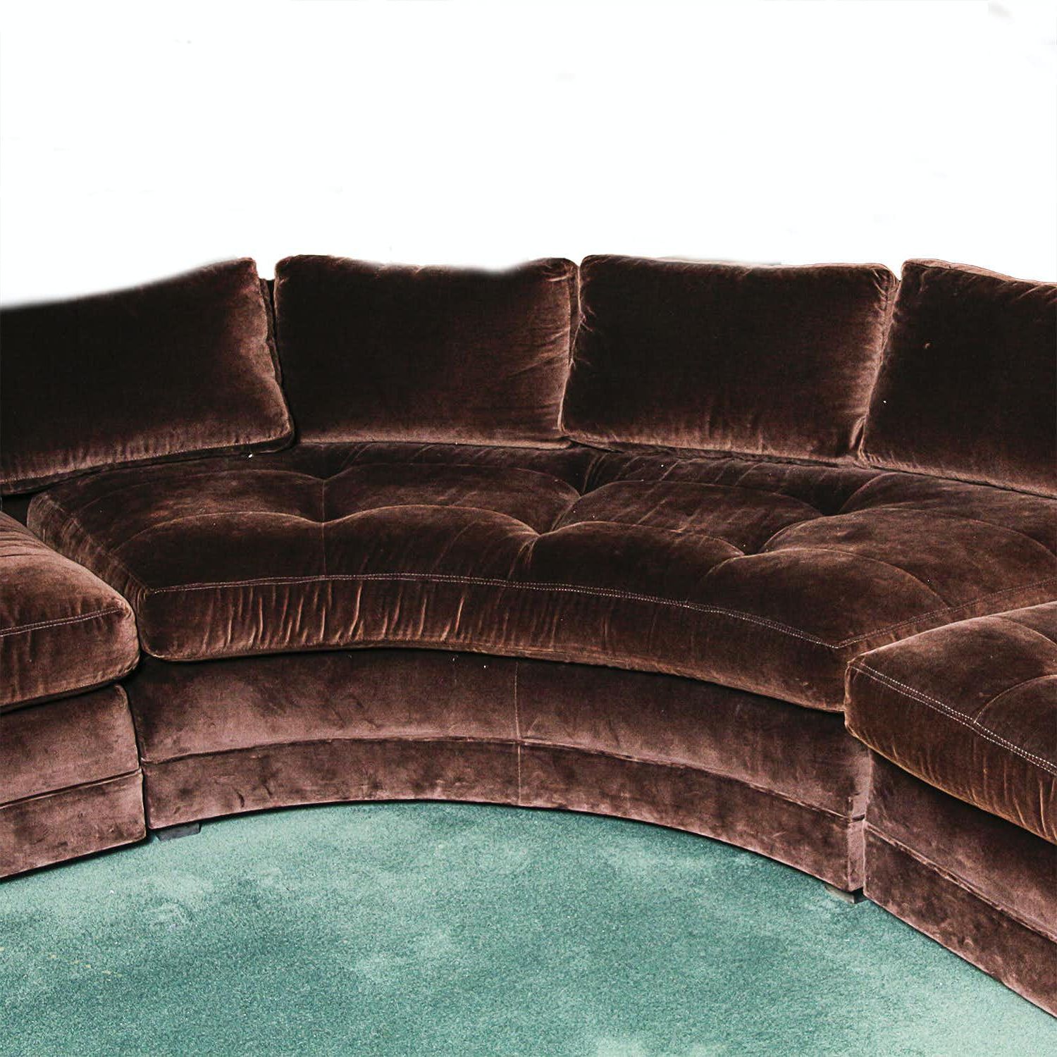 Newest Chocolate Brown Velvet Upholstered Sectional Sofa : Ebth Within Sofas In Chocolate Brown (View 11 of 15)