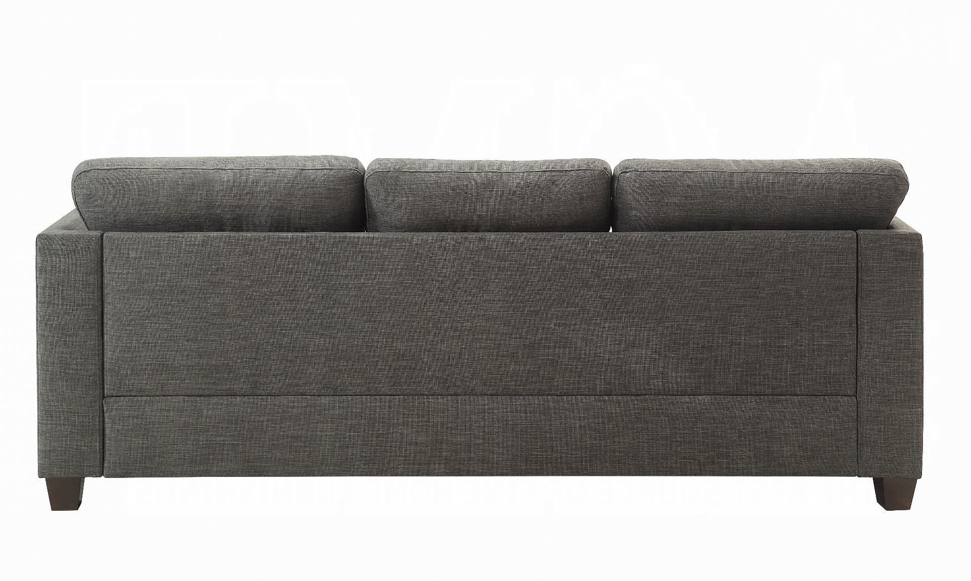 Newest Laurissa Sofa W/4 Pillows – Light Charcoal Linen 52405acme In Light Charcoal Linen Sofas (View 3 of 15)