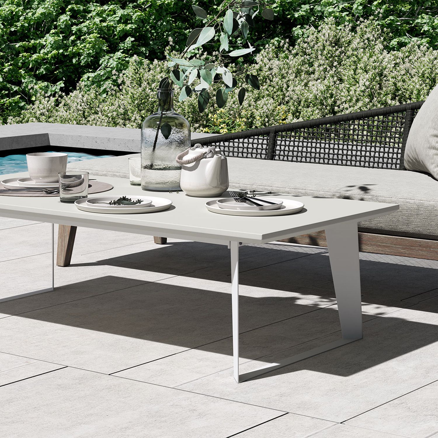 Newest Modern Outdoor Patio Coffee Tables In Amsterdam Outdoor Coffee Table // White Sand Concrete – Modloft – Touch (View 11 of 15)