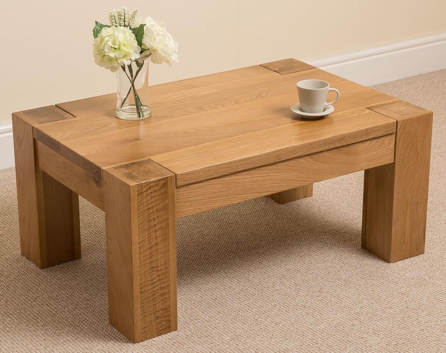 Occasional Coffee Tables Inside Trendy Oak Furniture King Chunky Small Oak Coffee Table (Photo 1 of 15)