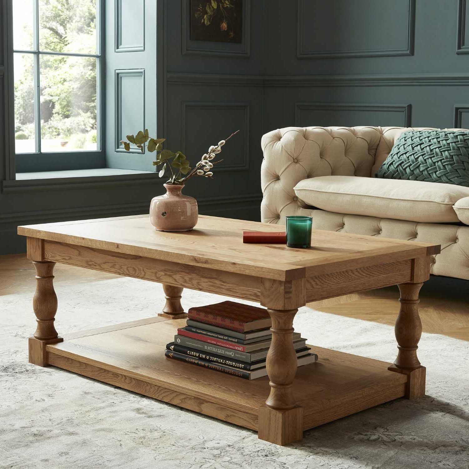 Pemberly Row Replicated Wood Coffee Tables Within Well Liked Westbury Rustic Style Oak Wood Rectangular Living Room Coffee Table (View 15 of 15)