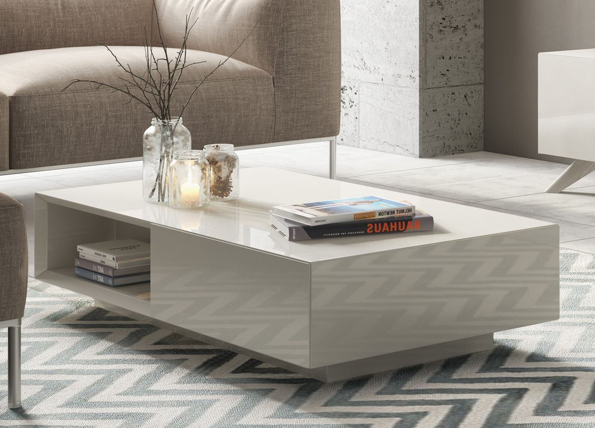 Popular Almada Rectangular Coffee Table – Modern Coffee Tables Pertaining To Rectangular Coffee Tables With Pedestal Bases (View 3 of 15)