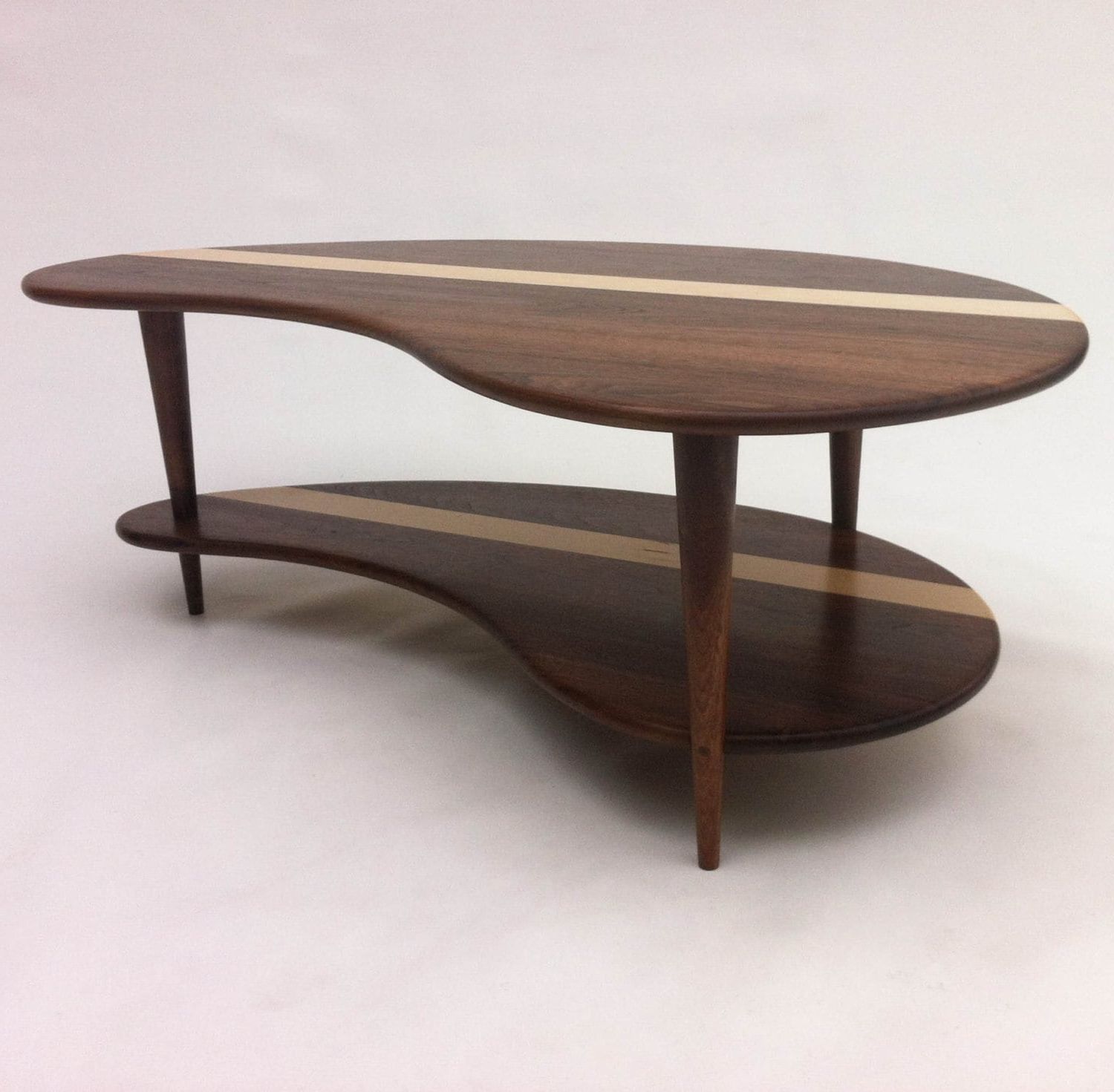 Popular Mid Century Modern Coffee Cocktail Table Solid Walnut With Pertaining To Mid Century Modern Coffee Tables (View 13 of 15)