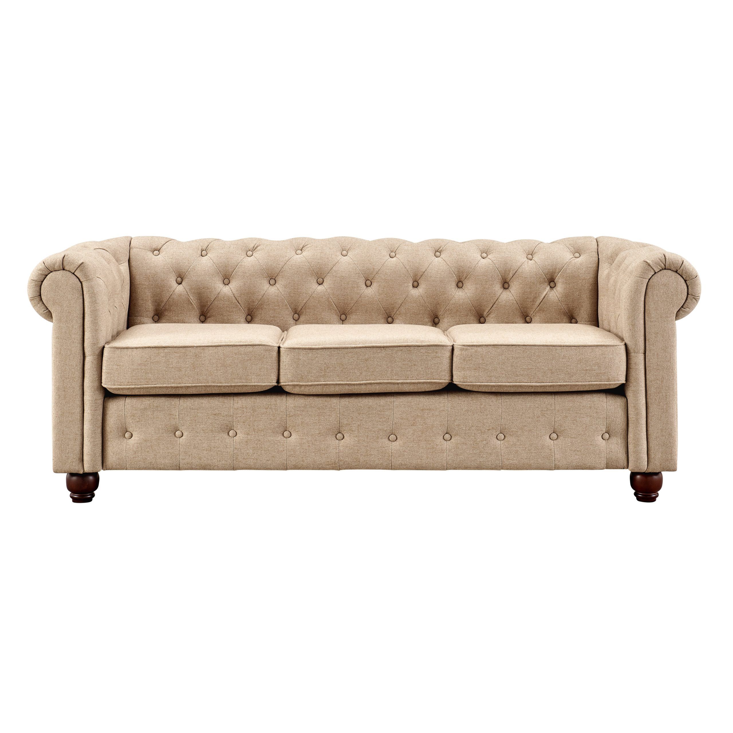 Popular Sofas In Cream With Regard To Homefare Cream Living Room Sofa – Walmart (View 8 of 15)