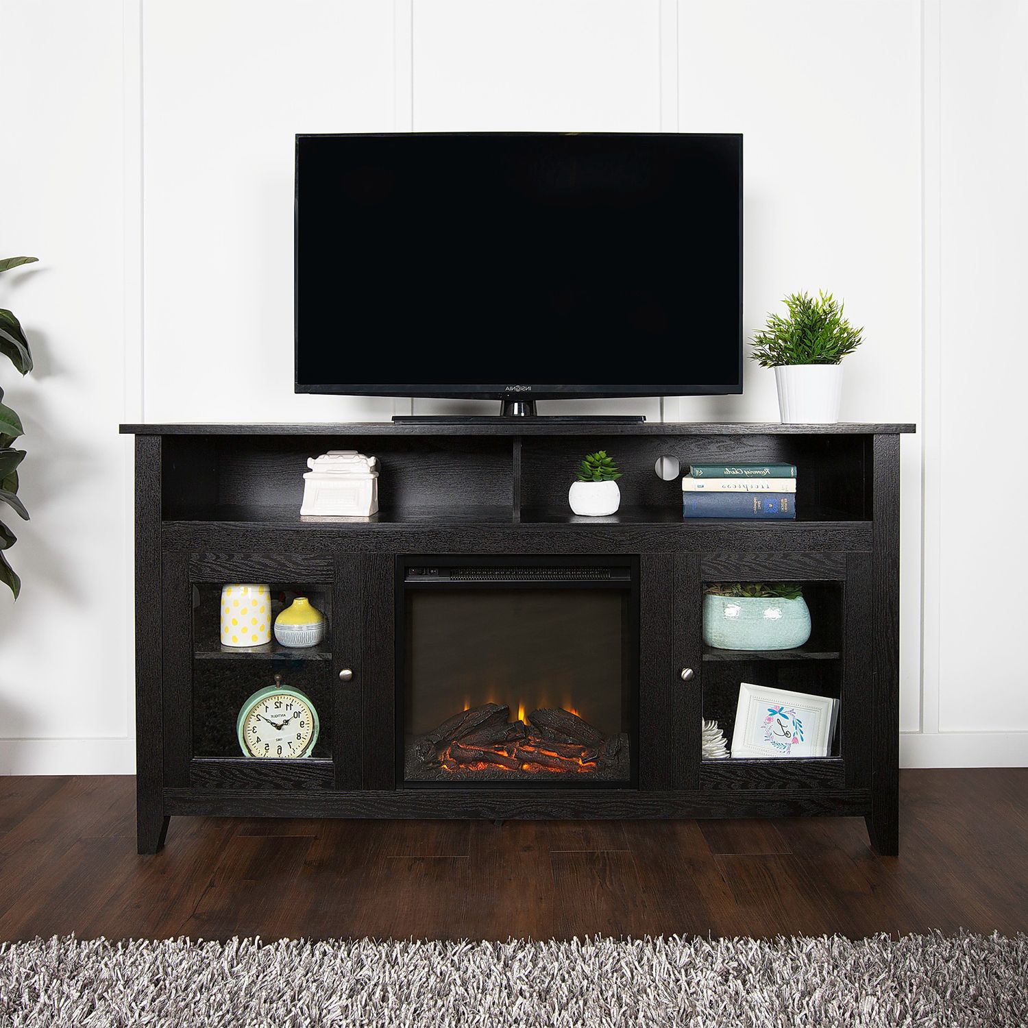 Popular Wood Highboy Fireplace Tv Stands Throughout Highboy Wood Fireplace Tv Stand – Pier1 (Photo 12 of 15)