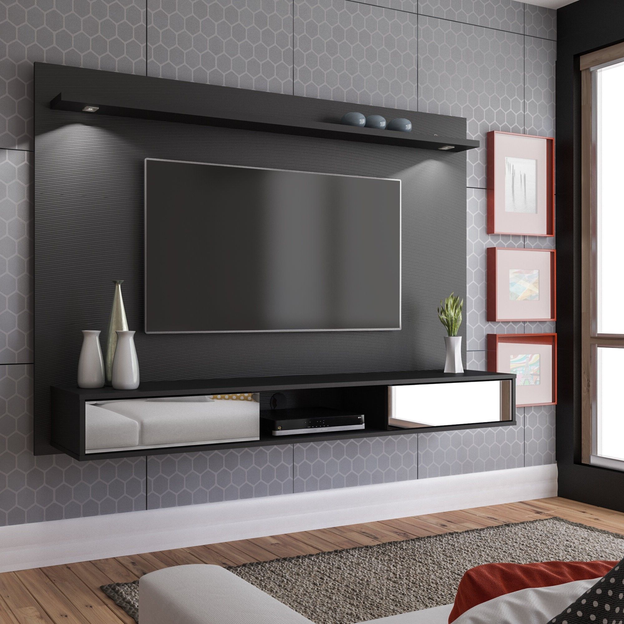 Preferred Give Your Family Room A Makeover With Minimally Designed Wooden Tv With Floating Stands For Tvs (Photo 7 of 15)