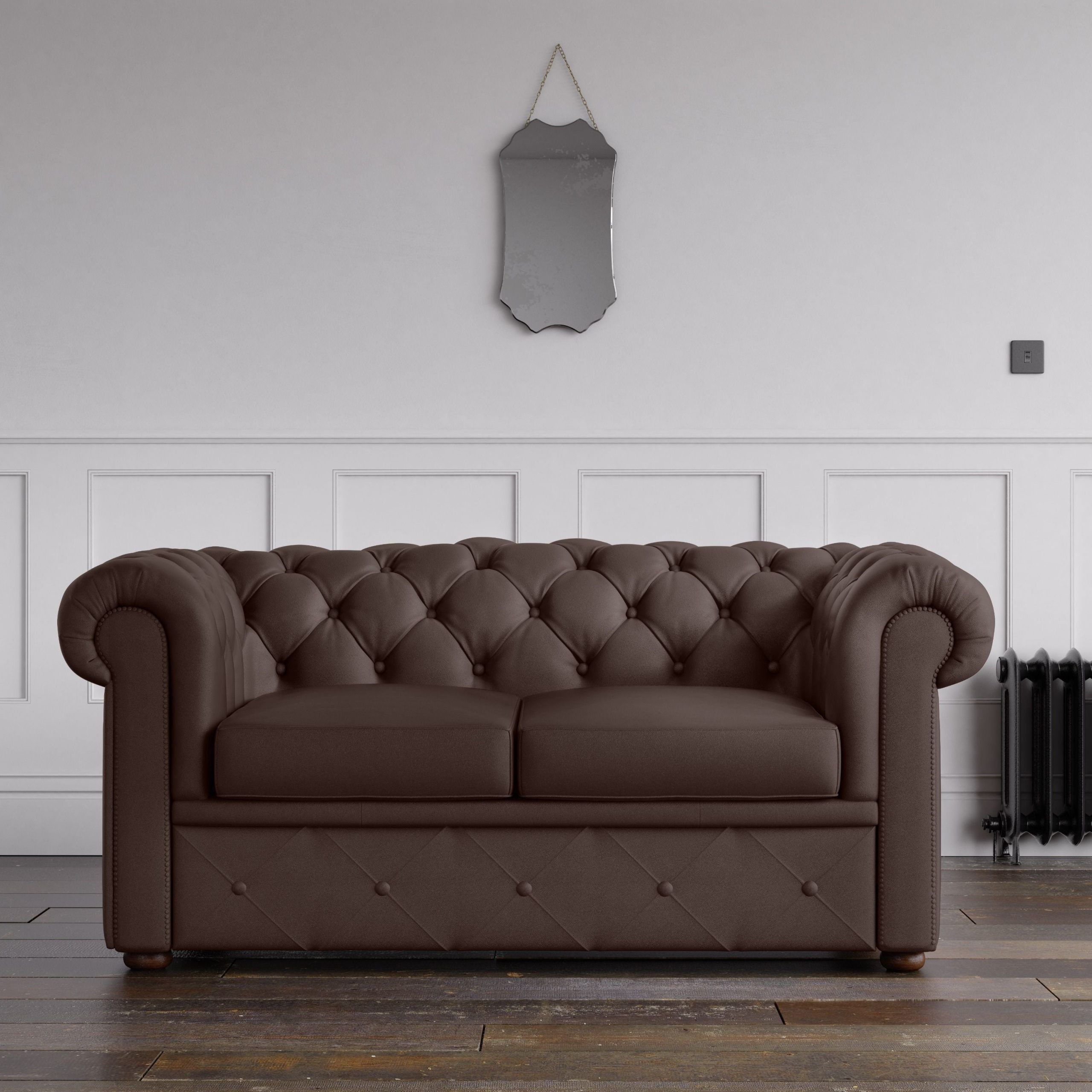 Recent Chesterfield Faux Leather Sofa Chocolate – Endure Fabrics With Faux Leather Sofas In Chocolate Brown (View 4 of 15)