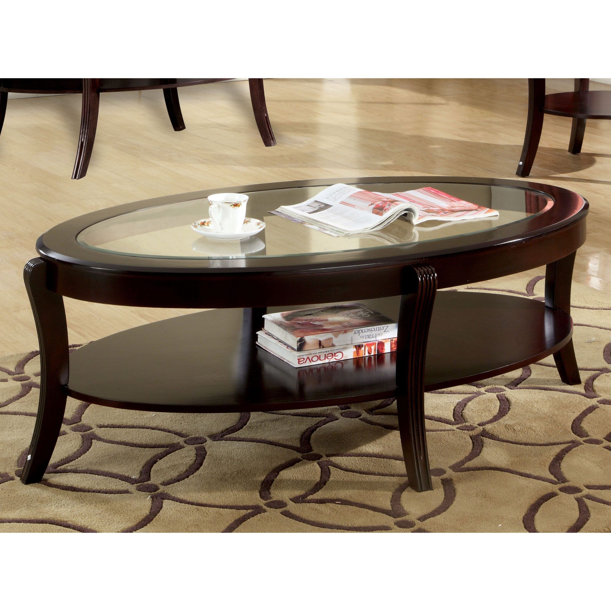 Recent Espresso Wood Finish Coffee Tables With Regard To Furniture Of America Orim Espresso Solid Wood 53 Inch Coffee Table (View 3 of 15)