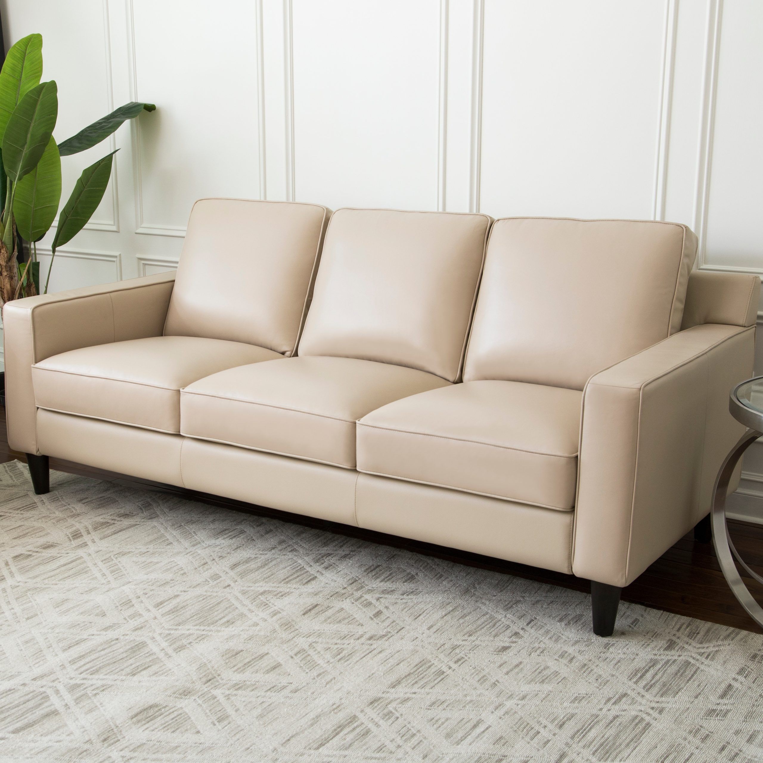 Recent Kathleen Cream Leather 91 Sofa Living Spaces With Regard To Sofas In Cream (View 14 of 15)
