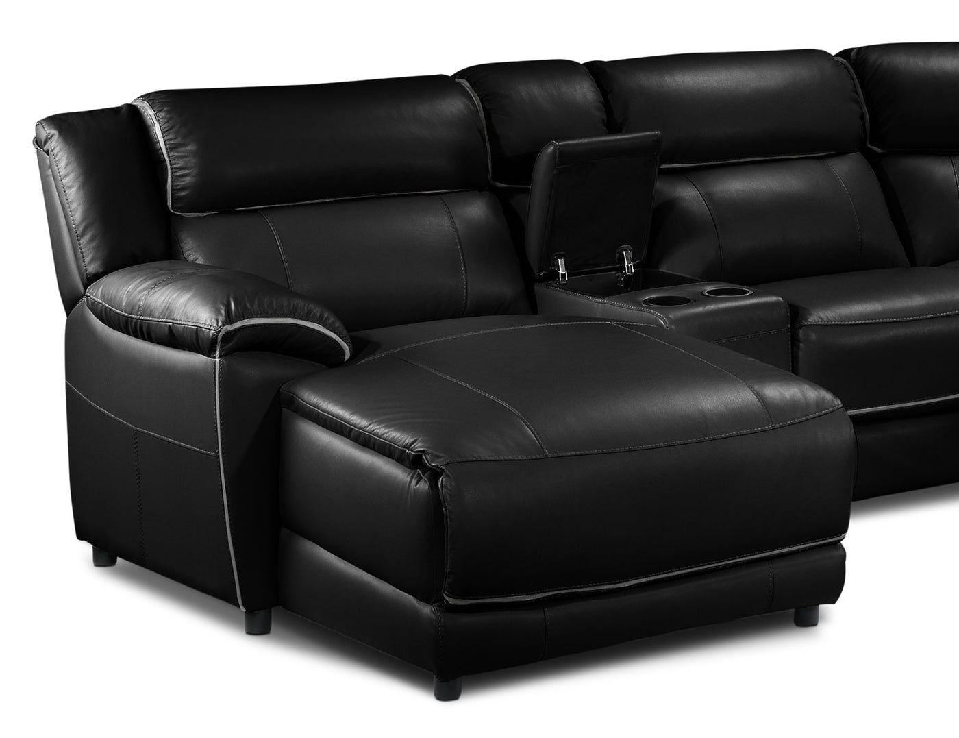 Recent Right Facing Black Sofas Inside Holton 5 Piece Sectional With Right Facing Chaise – Black (View 3 of 15)