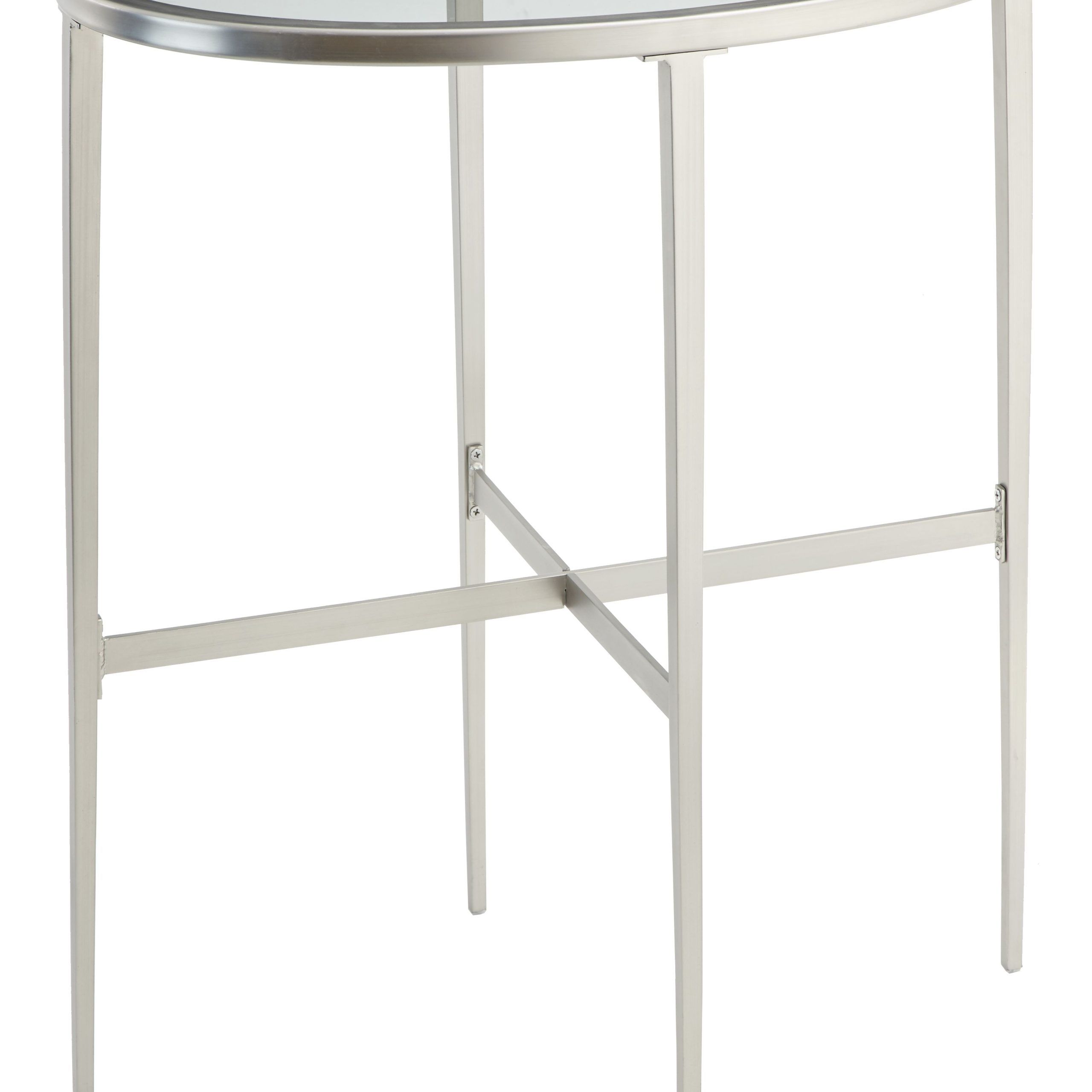 Recent Tempered Glass Oval Side Tables For Verne Oval Side Table, Brushed Nickel Frame (View 6 of 15)