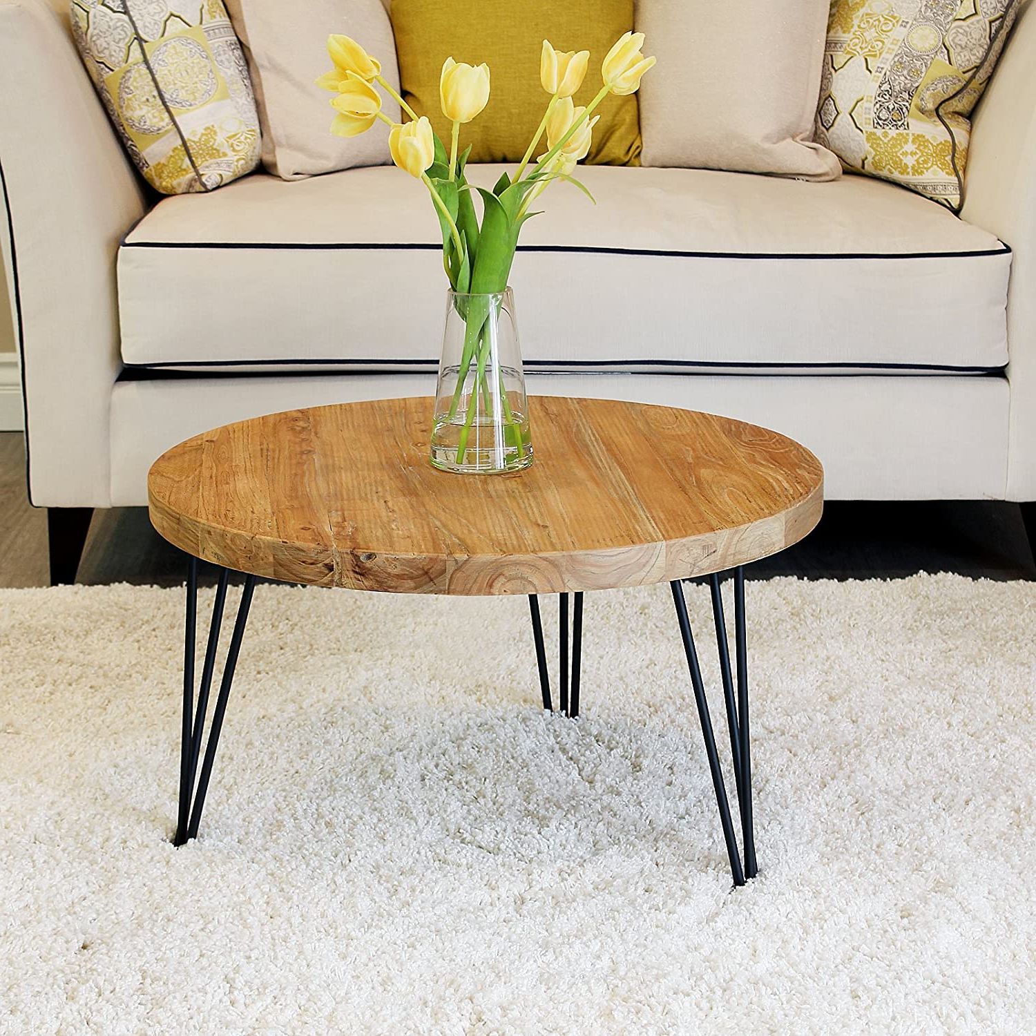 Reclaimed Solid Wood Table With Best And Newest Coffee Tables With Round Wooden Tops (Photo 10 of 15)