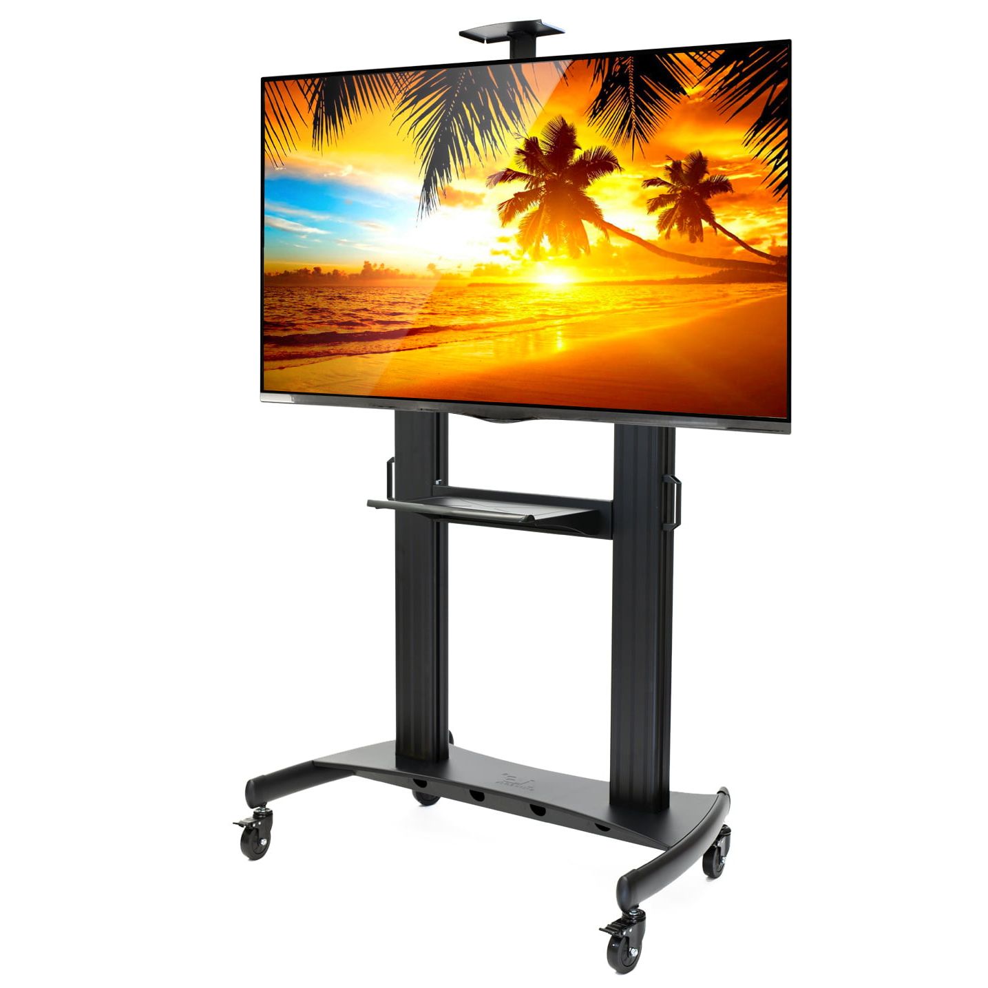 Rolling Tv Stand Mobile Tv Cart For 60" – 100" Flat Screen, Led, Lcd Throughout Well Known Foldable Portable Adjustable Tv Stands (Photo 8 of 15)