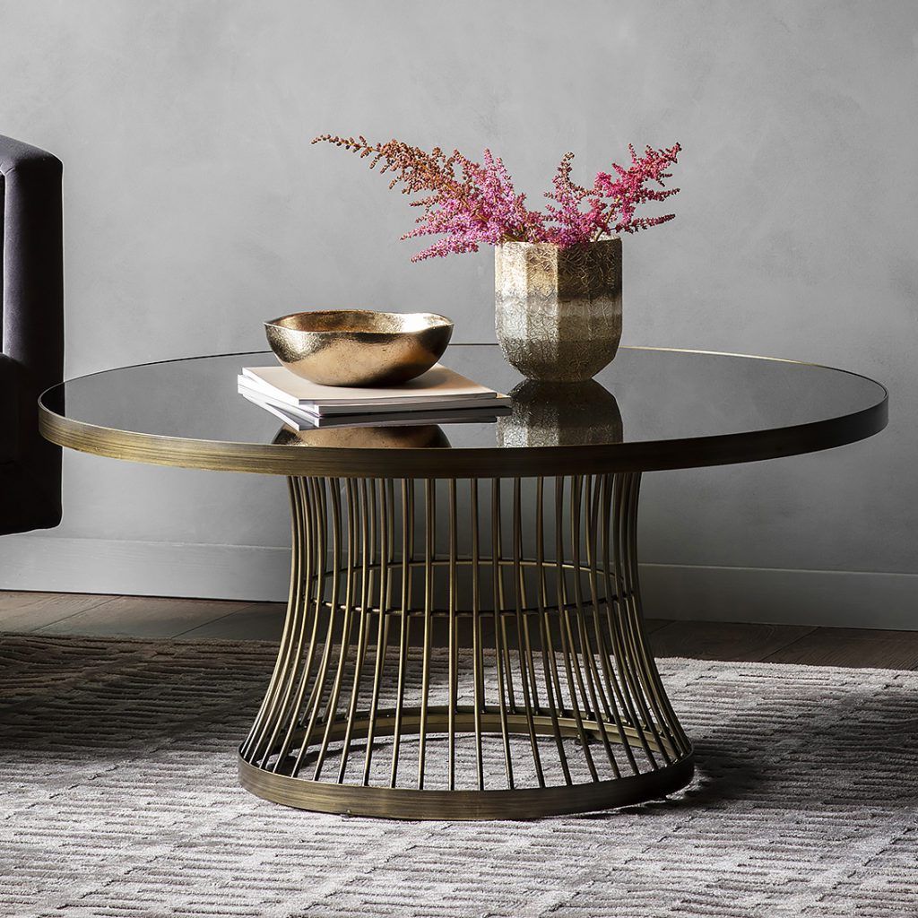 Round Coffee Tables With Famous Round Coffee Table With Smoked Glass Top – Bronze – Primrose & Plum (View 12 of 15)