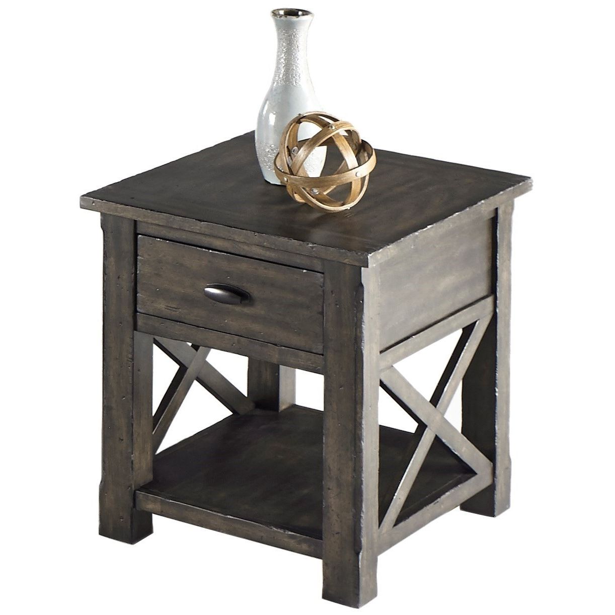 Rustic Gray End Tables With Most Current Progressive Furniture Crossroads Rustic Rectangular End Table In Gray (View 7 of 15)