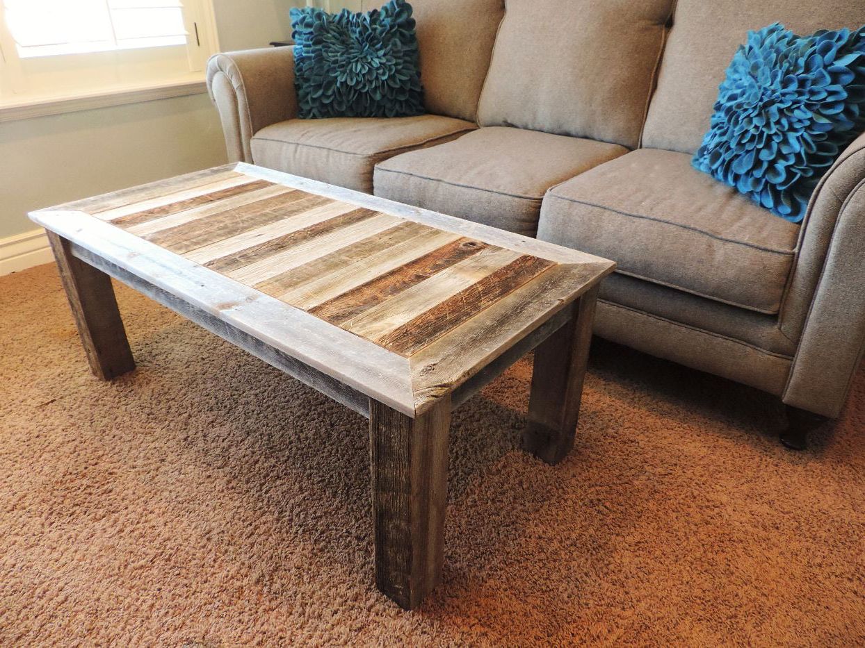 Rustic Wood Coffee Tables In Fashionable Allbarnwood–rustic Reclaimed Wood Coffee Table, Solid Natural Barnwood (View 12 of 15)
