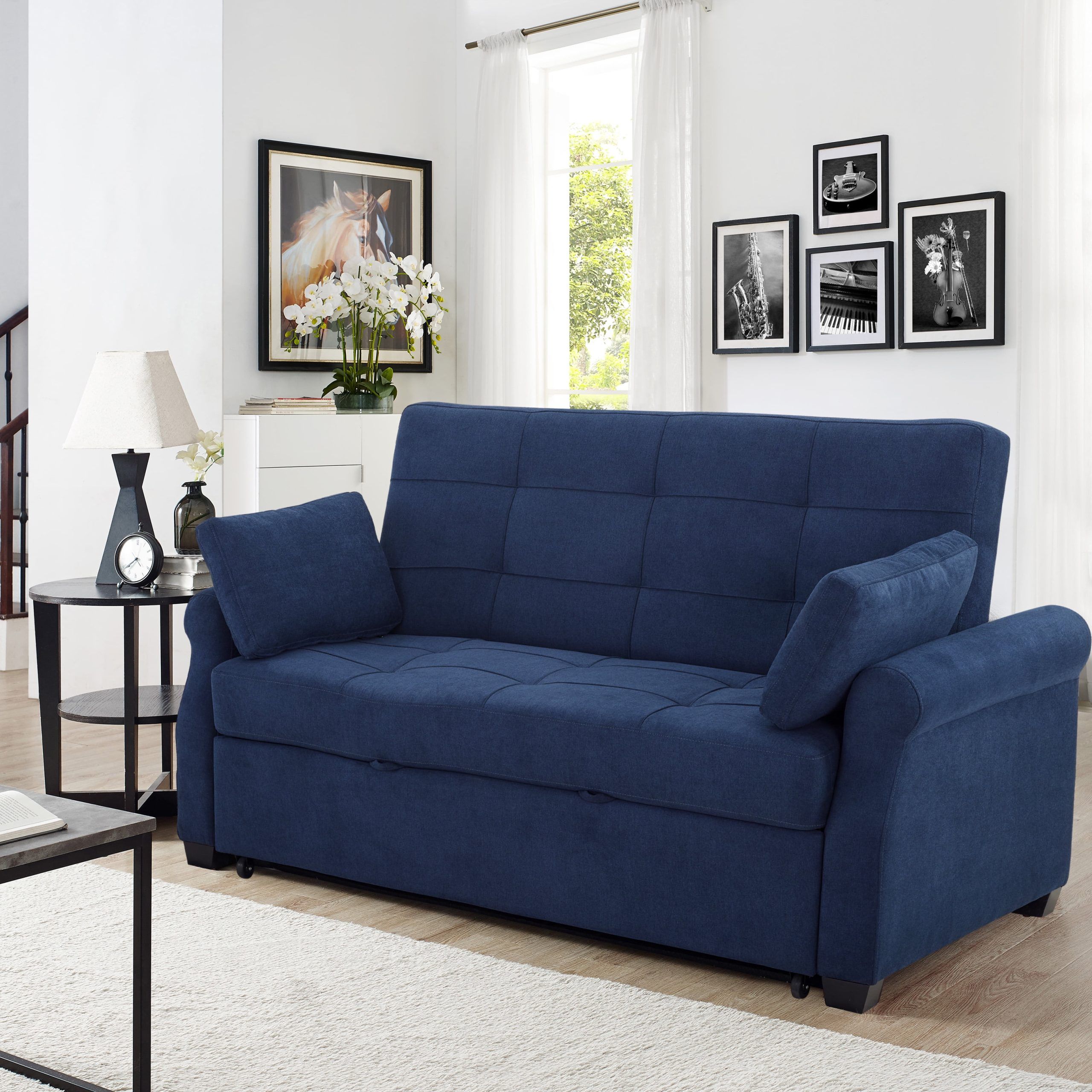 Serta Haiden Queen Sofa Bed, Navy Blue – Walmart – Walmart With Current Navy Sleeper Sofa Couches (View 7 of 15)