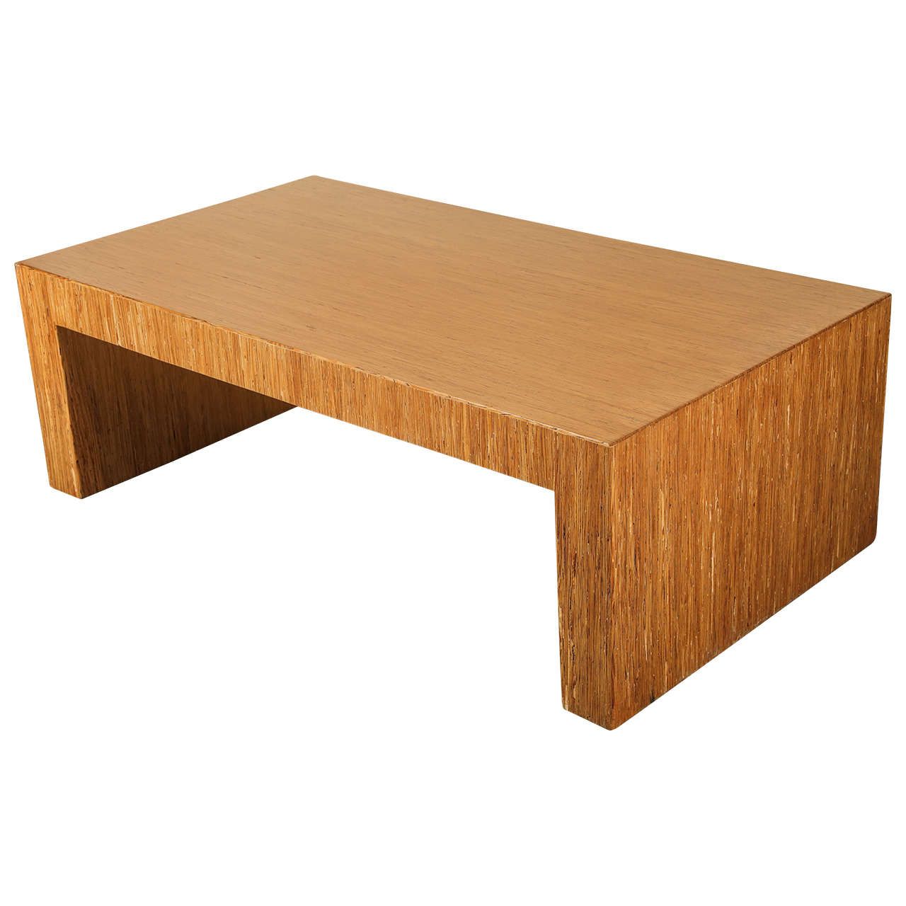 Simple Minimalist Coffee Table With Striated Wood Veneer At 1stdibs Within Most Recent Simple Design Coffee Tables (View 4 of 15)