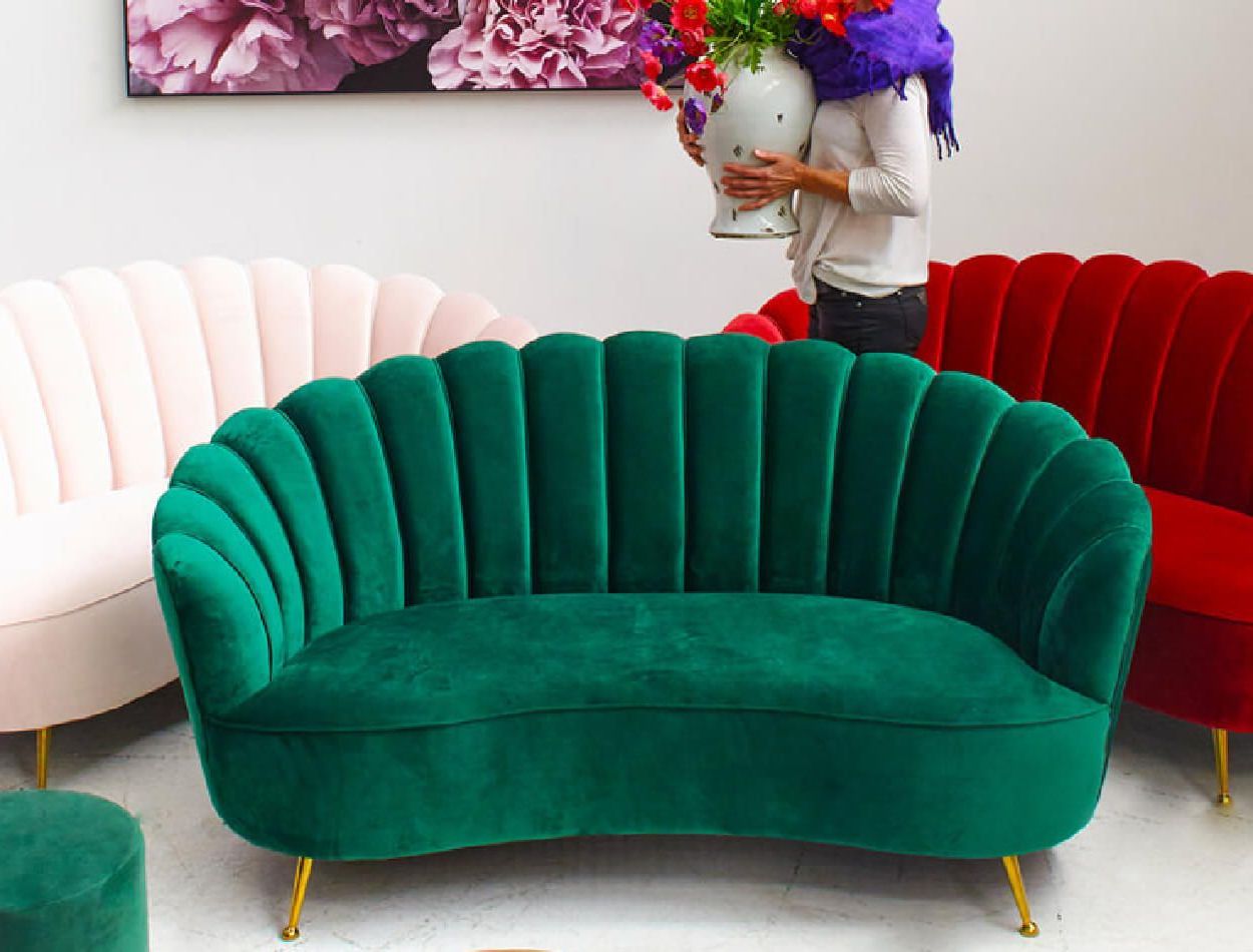 Small Love Seats In Velvet Throughout Well Known Petal Velvet Love Seat (Photo 12 of 15)