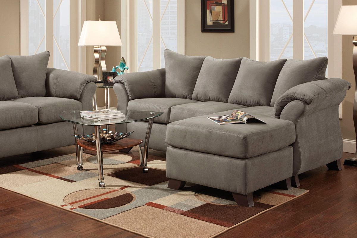 Sofas With Ottomans With Famous Upton Microfiber Sofa With Floating Ottoman At Gardner White (View 2 of 15)