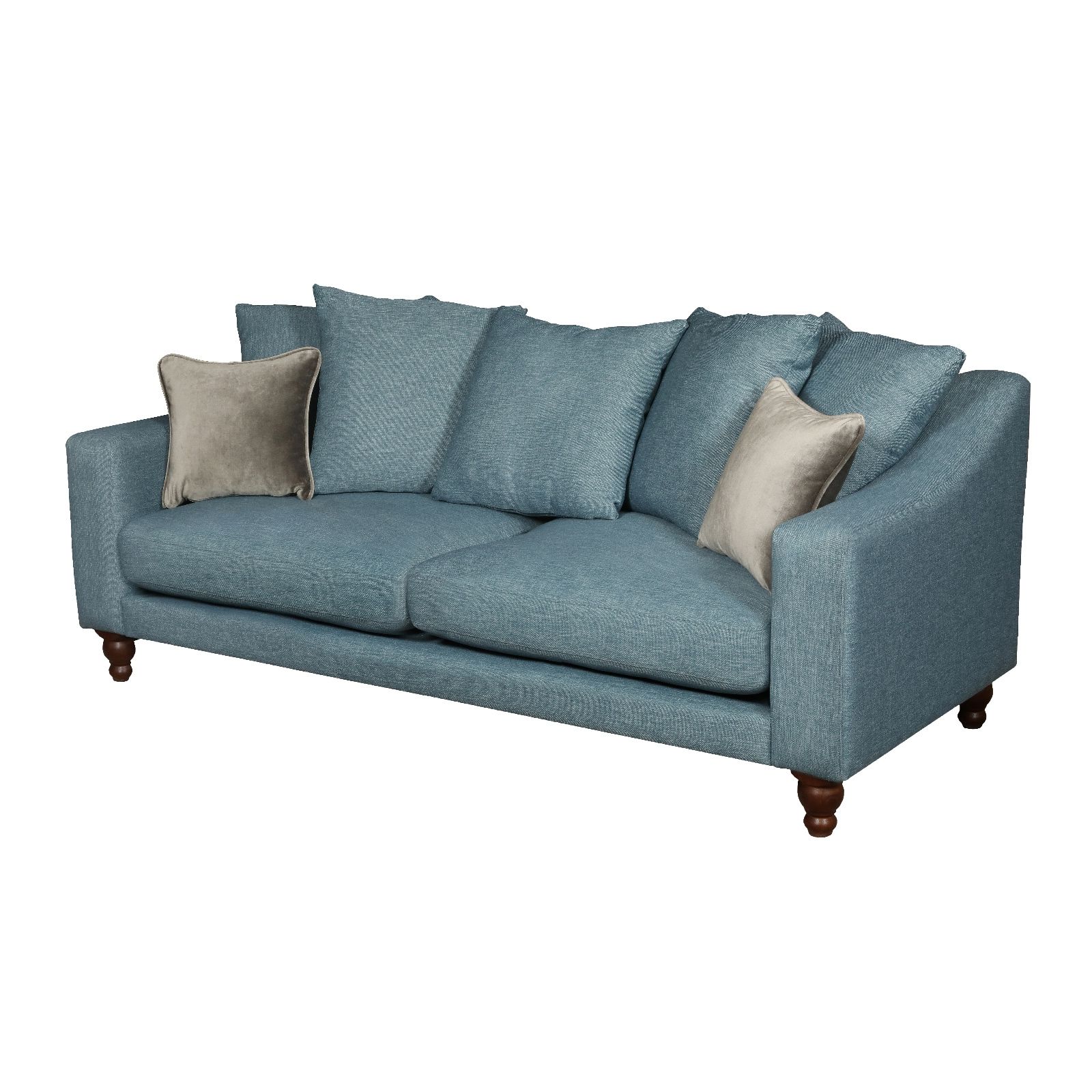 Sofas With Pillowback Wood Bases With Fashionable Vintage Penryn Pillowback 3 Seater Sofa – Vintage Kernow – Carlton (View 9 of 15)