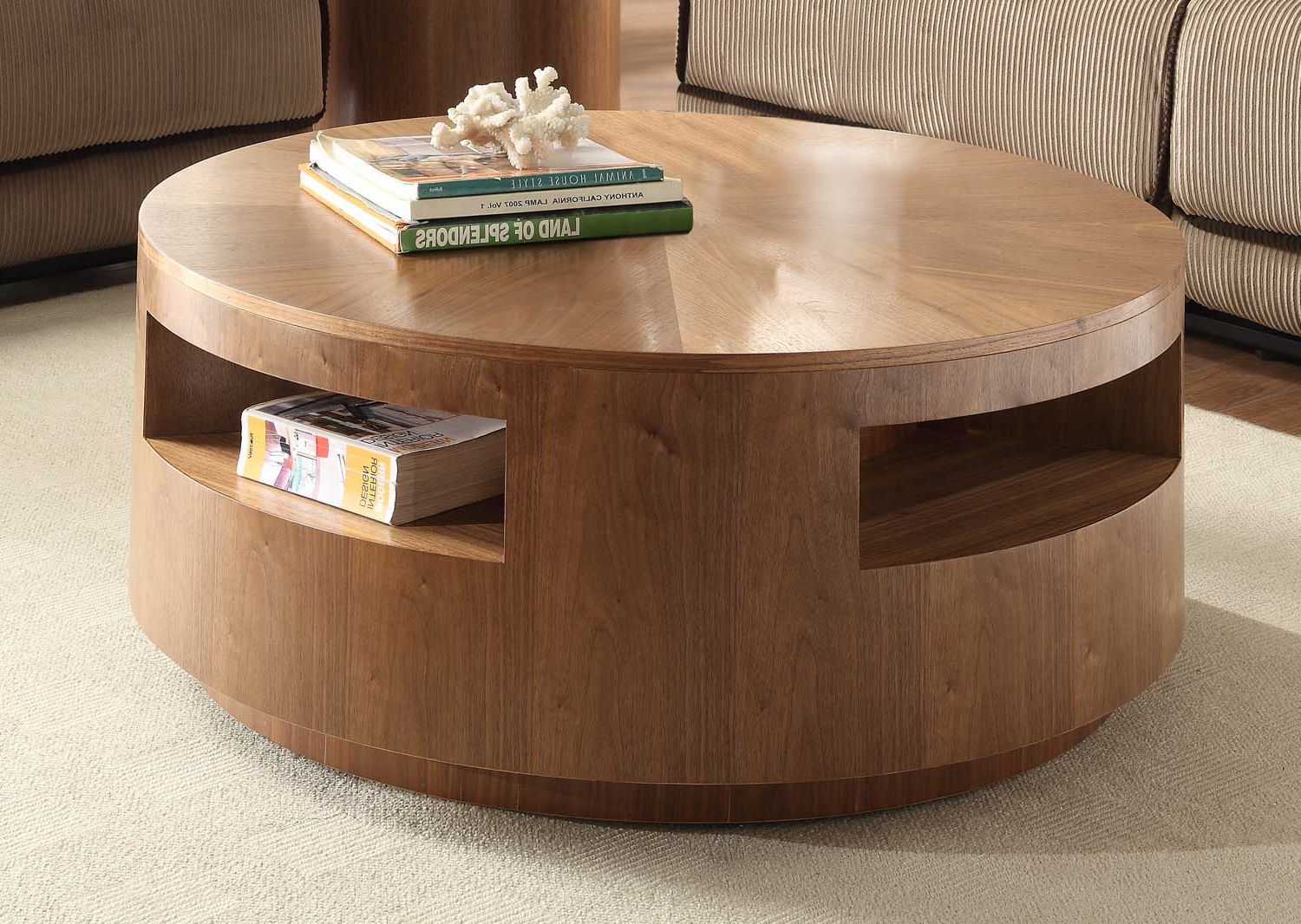 The Round Coffee Tables With Storage – The Simple And Compact Furniture Throughout Well Known Round Coffee Tables With Storage (View 2 of 15)