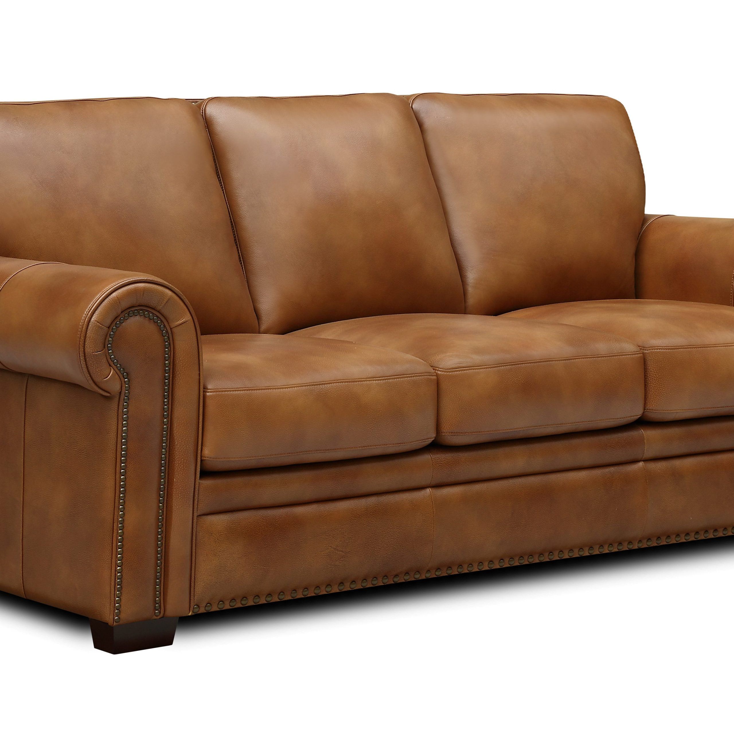 Top Grain Leather Loveseats Intended For Most Recent Toulouse Top Grain Leather Sofa – Walmart (View 5 of 15)