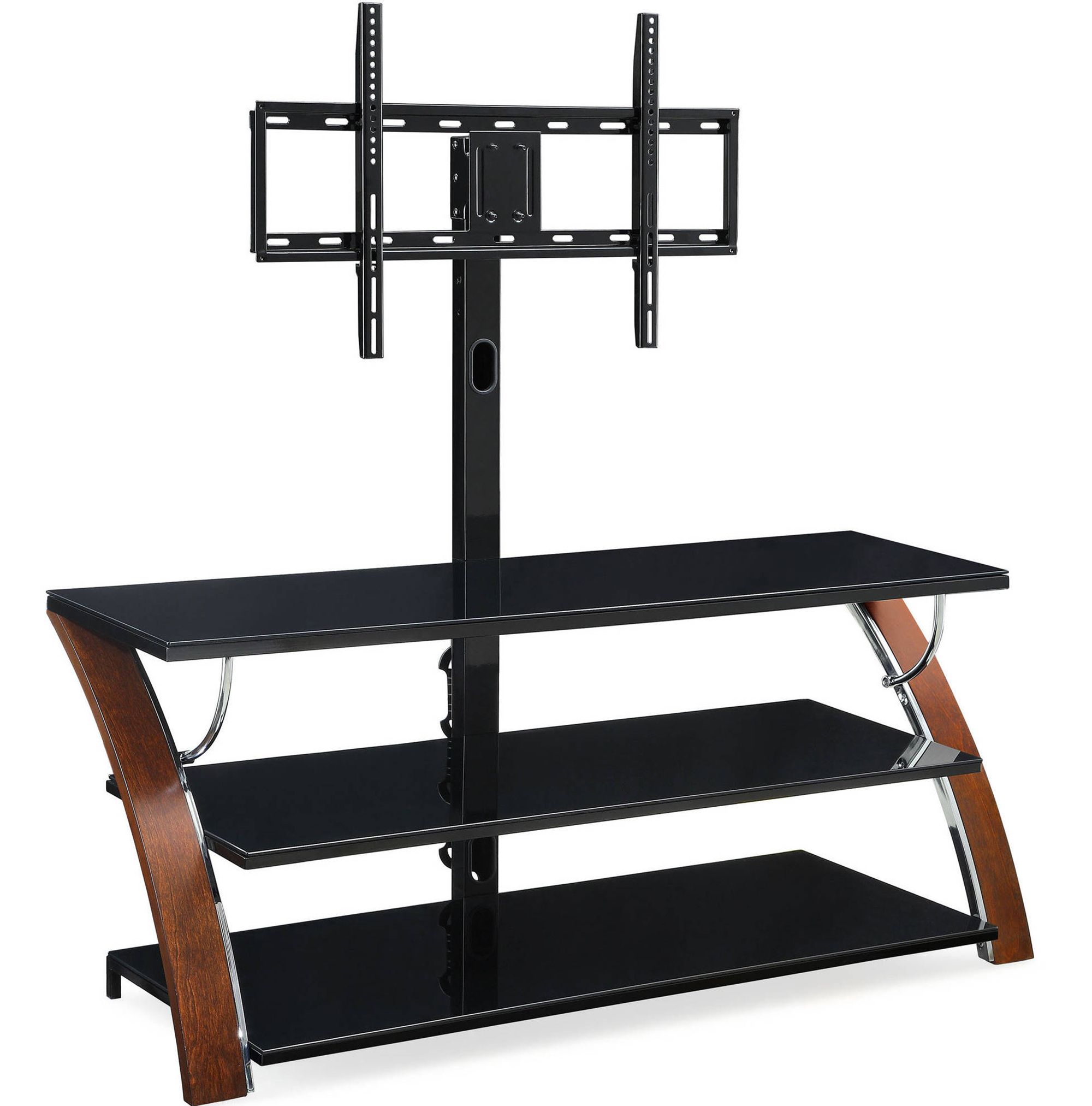 Top Shelf Mount Tv Stands In Well Liked 56.62″ In Elie Modern Concept Flat Panel Bentwood/glass Tv Stand (Photo 7 of 15)