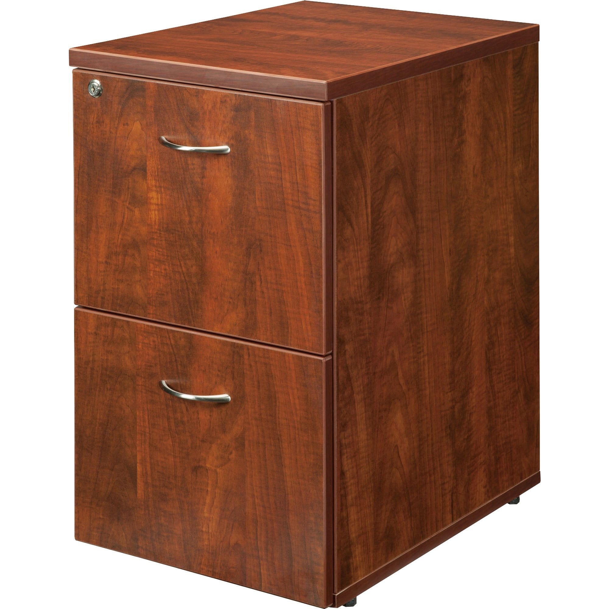 Trendy 2 Drawers Vertical Wood Composite Lockable Filing Cabinet, Cherry Pertaining To Wood Cabinet With Drawers (View 3 of 15)