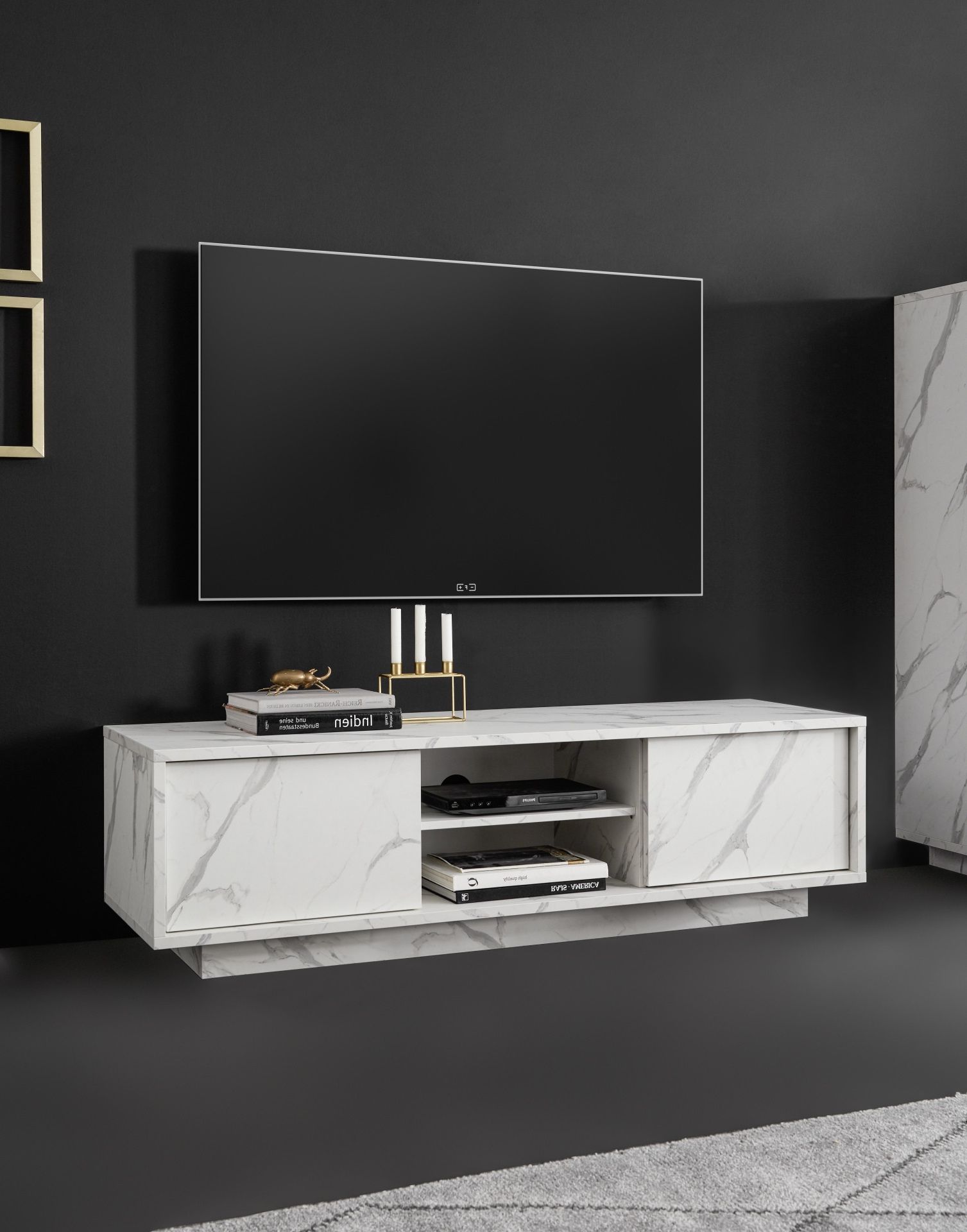 Trendy Black Marble Tv Stands Throughout Marble Tv Stands (Photo 6 of 15)