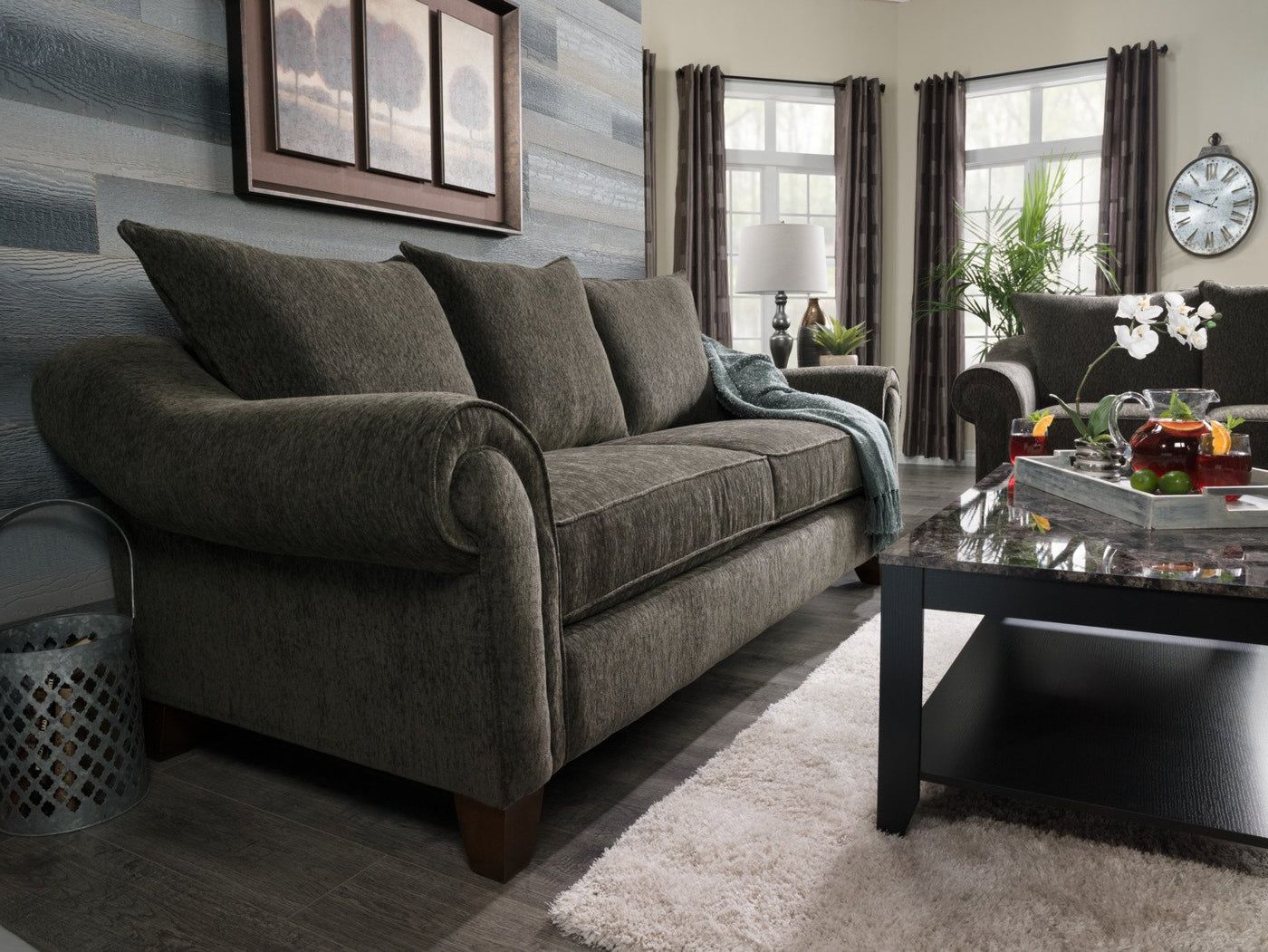 Trendy Dark Grey Loveseat Sofas With Rochester Dark Grey Sofa (Photo 12 of 15)