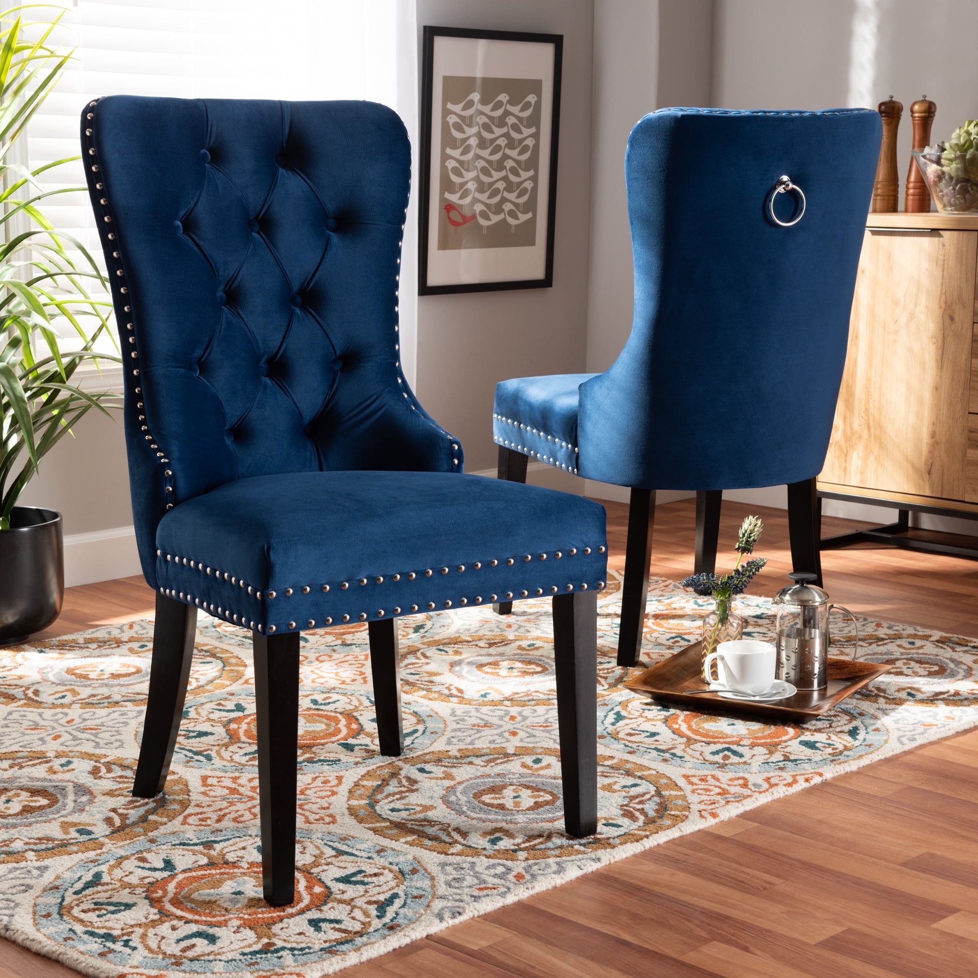 Trendy Modern Velvet Upholstered Recliner Chairs Intended For Baxton Studio Remy Modern Transitional Navy Blue Velvet Fabric (View 15 of 15)