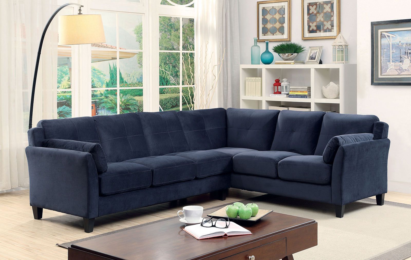Trendy Peever Ii Navy Sectional Sofa – Cm6368nv (Photo 8 of 15)