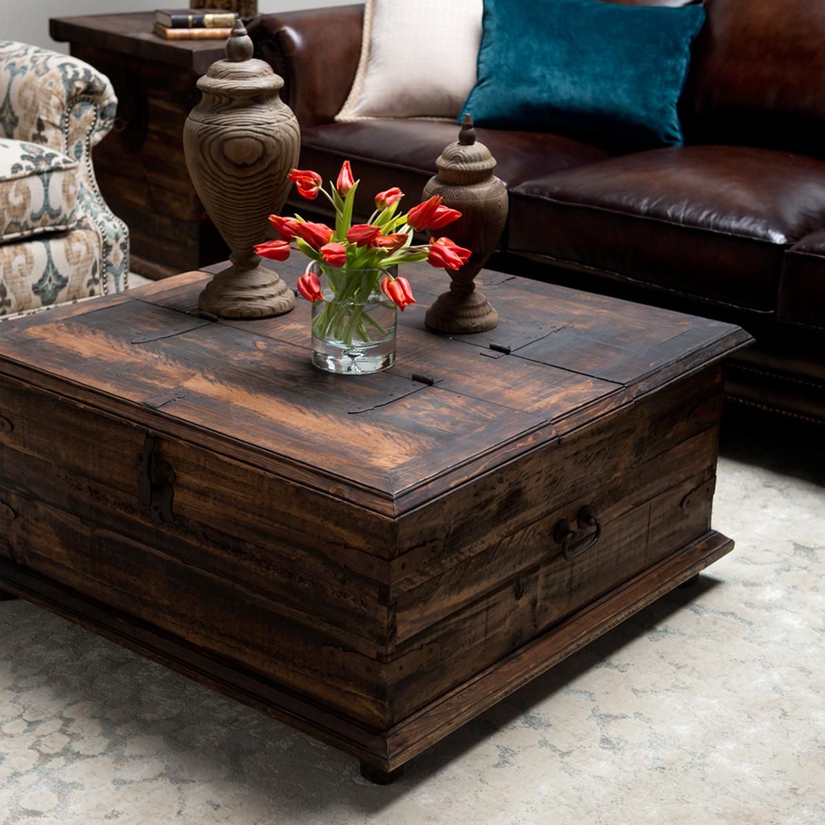 Trendy Rustic Coffee Tables Pertaining To Rustic Trunk Coffee Table For Your Living Room – Homes Furniture Ideas (View 6 of 15)