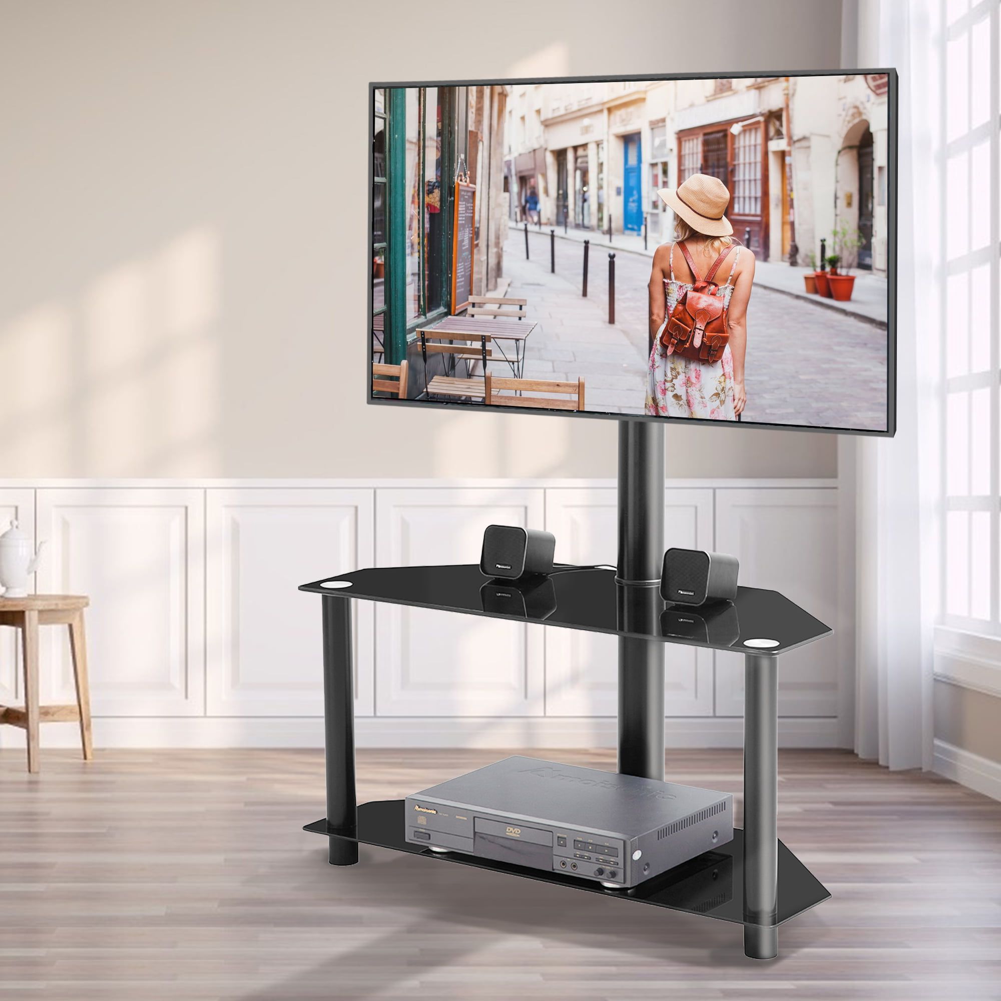 Universal Floor Tv Stands For Most Up To Date Universal Floor Tv Stand With Swivel Mount, Floor Tv Stand Height (View 5 of 15)