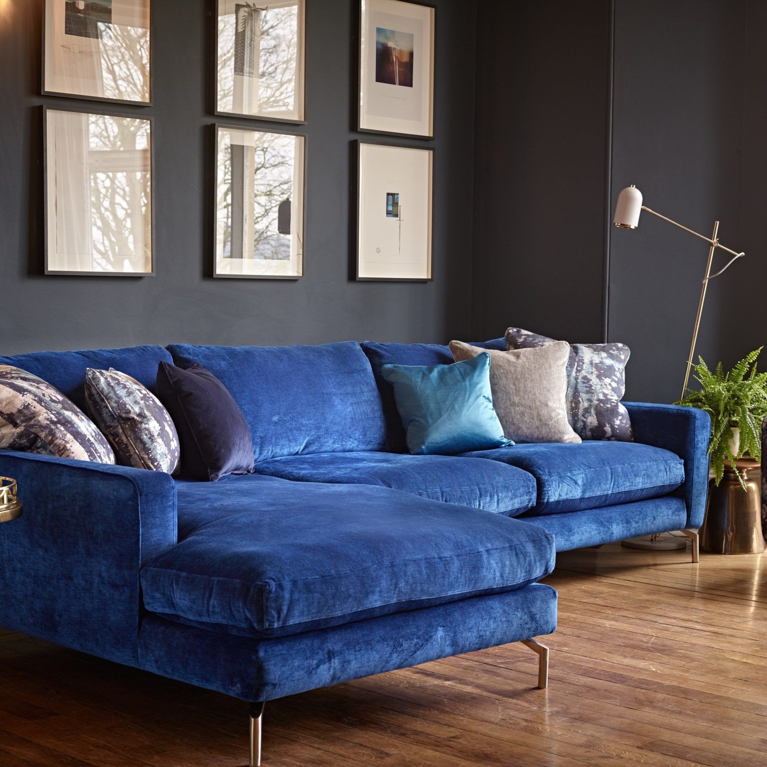 Velvet Sofa Living Room, Blue Sofas Living With Trendy Sofas In Bluish Grey (View 10 of 15)