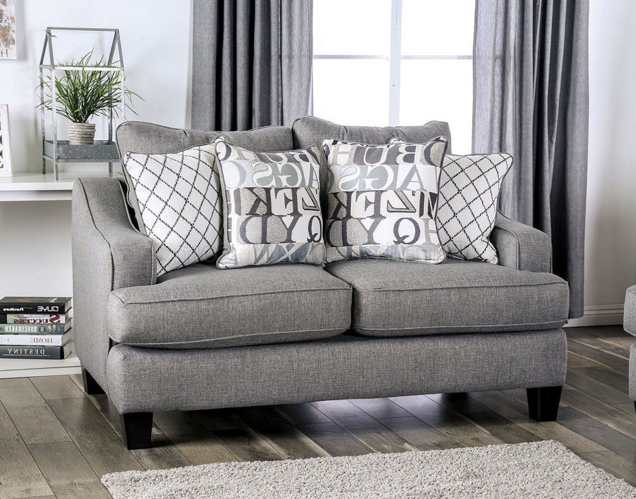 Verne Sofa Sm8330 In Bluish Gray Linen Like Fabric W/options Inside Current Sofas In Bluish Grey (View 7 of 15)