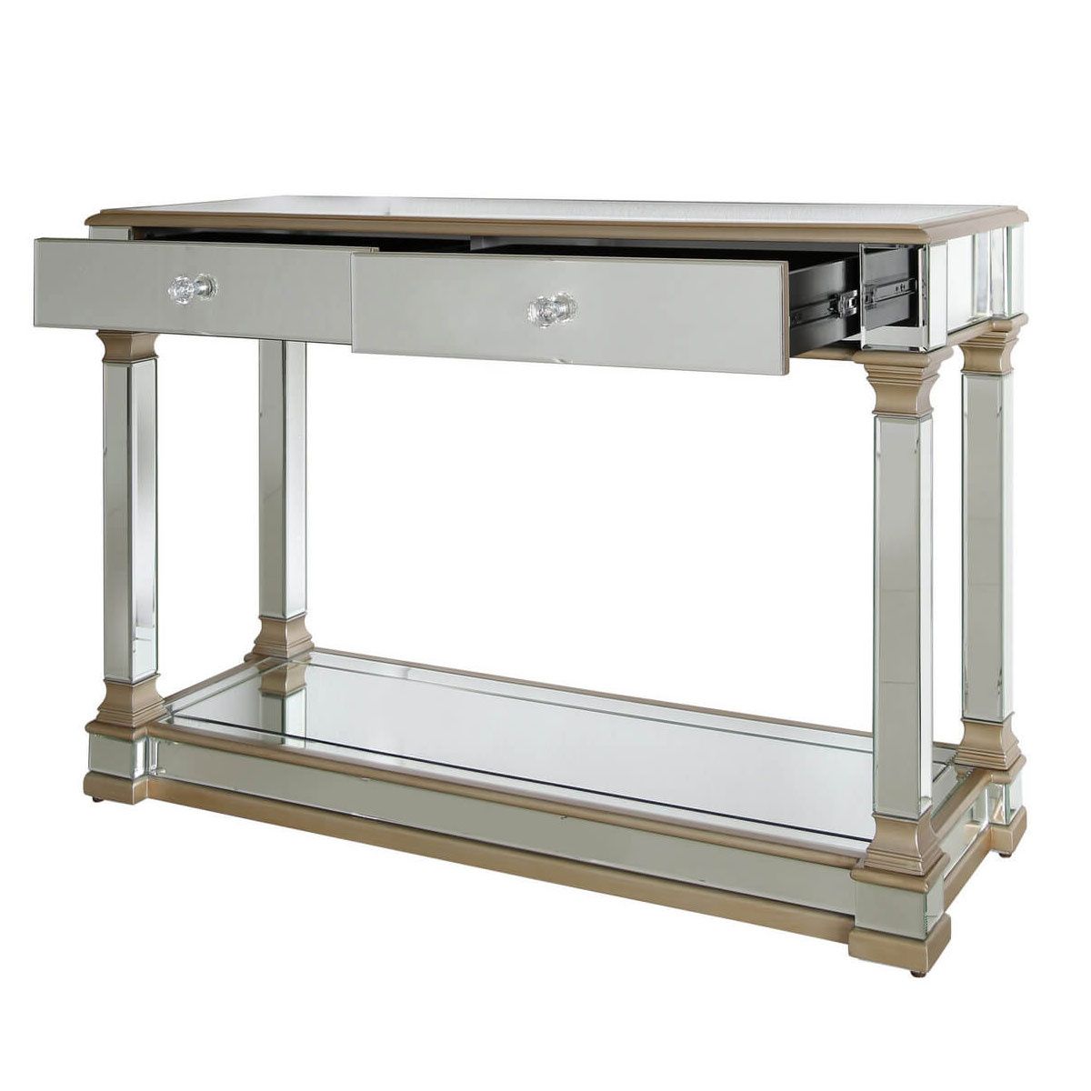 Versailles Mirrored Glass Console Table With Best And Newest Versailles Console Cabinets (View 3 of 15)